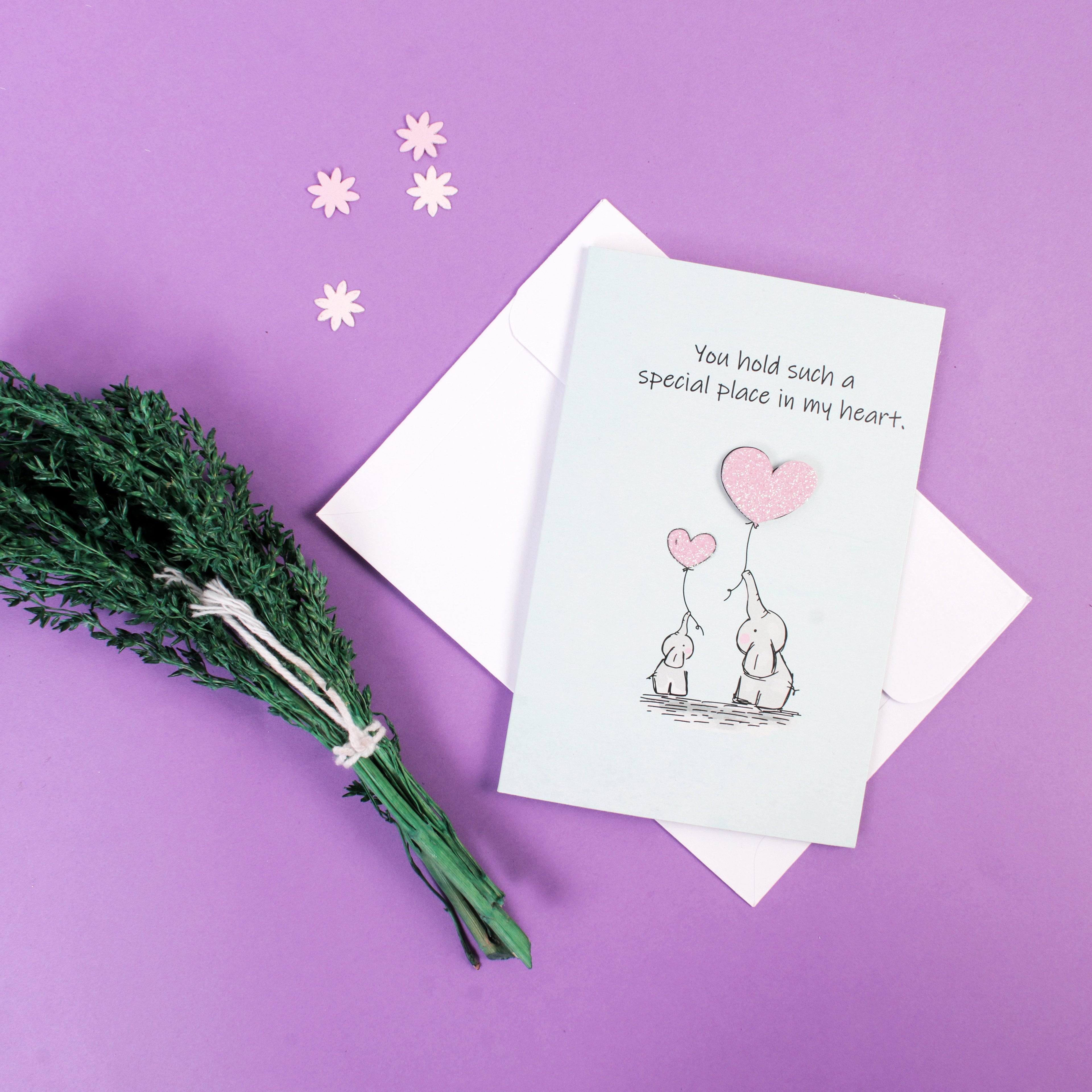 Mother's day Card And Envelop Special Place in my heart 4 x 6inch 1pc