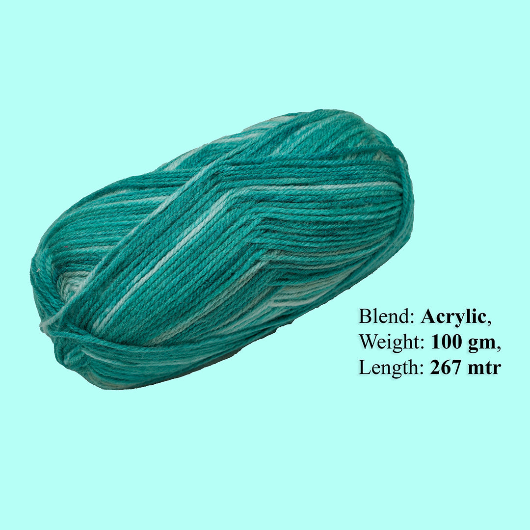 Soft Baby Knitting/Crochet Yarn Multi 100% Acrylic Teal Wave 267m 100g