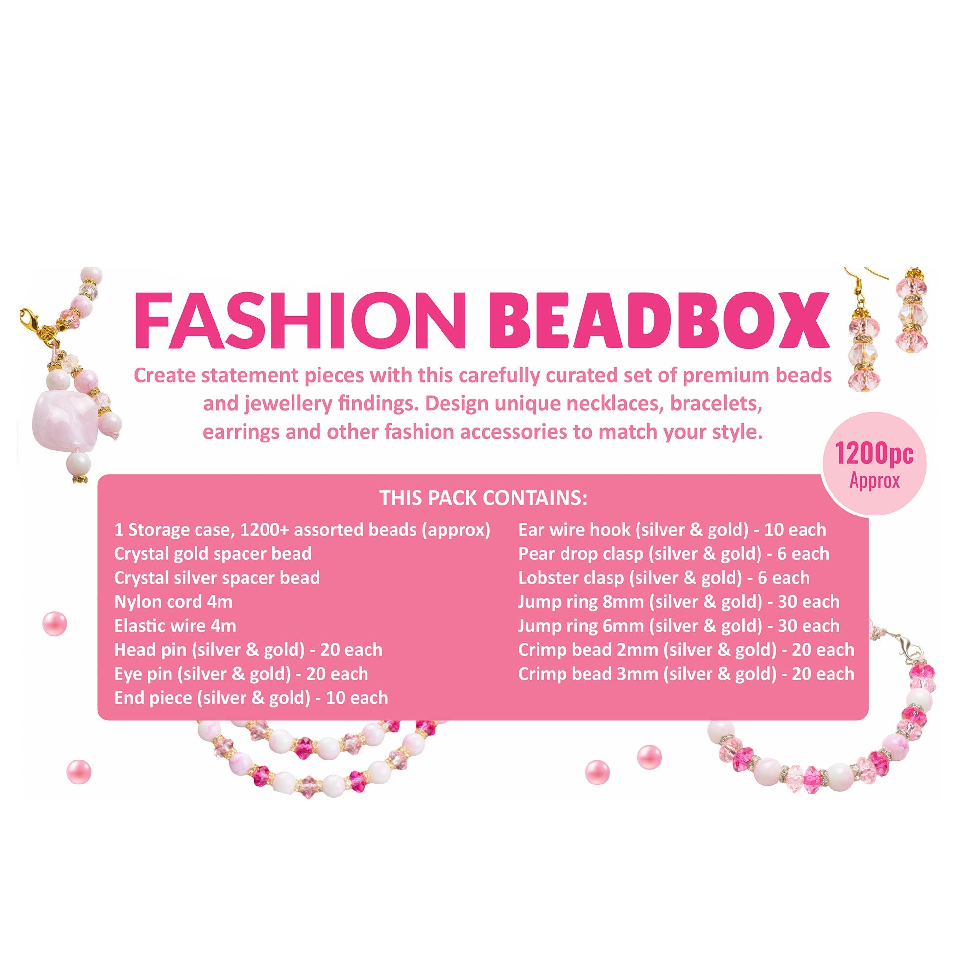 DIY Jewellery Artistry Kit Pink Passion 16 Cavity 1BOX