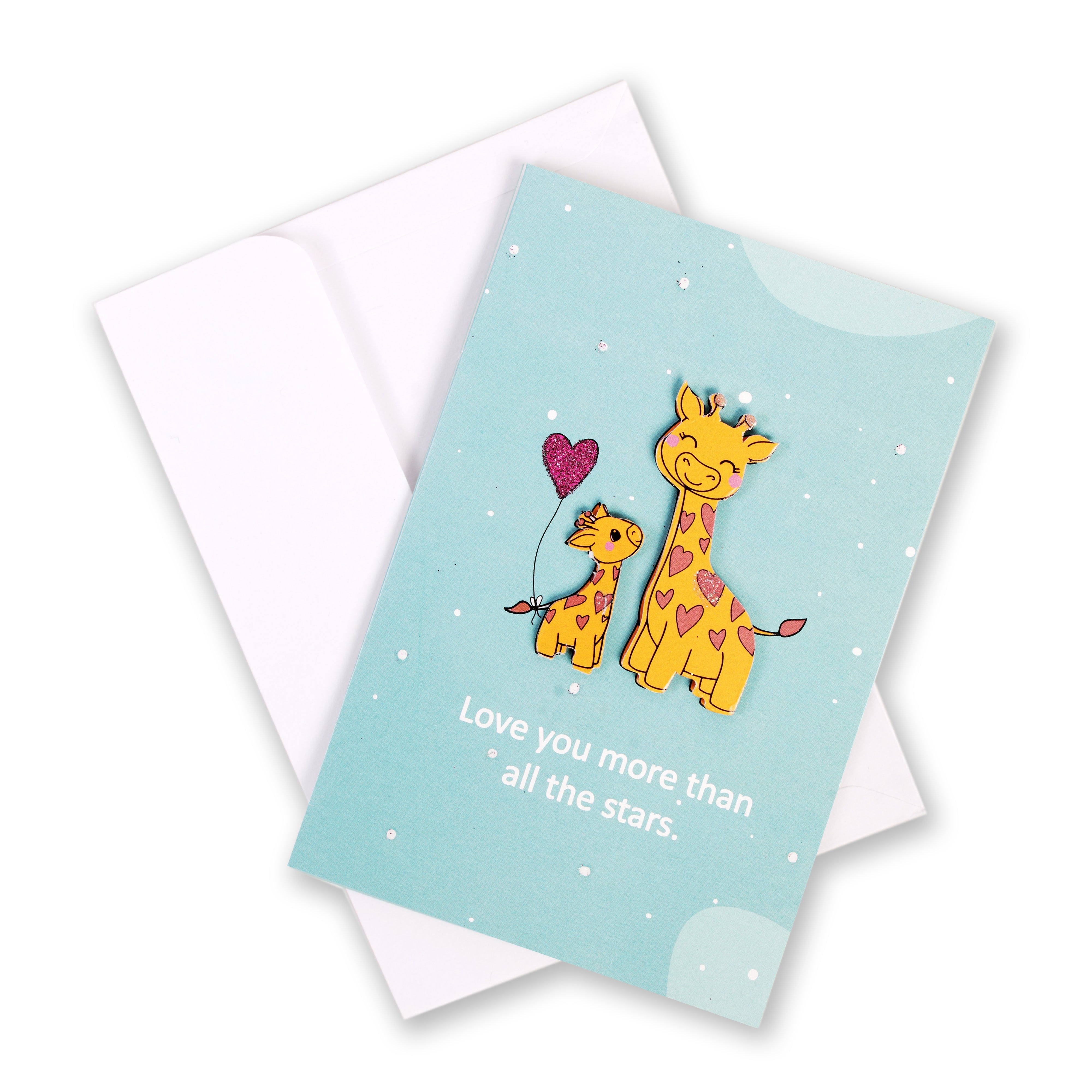Mother's day Card And Envelop Love you more than all the stars 4 x 6inch 1pc