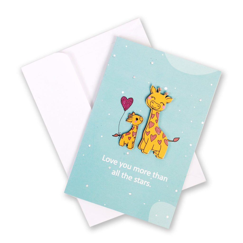 Mother's day Card And Envelop Love you more than all the stars 4 x 6inch 1pc