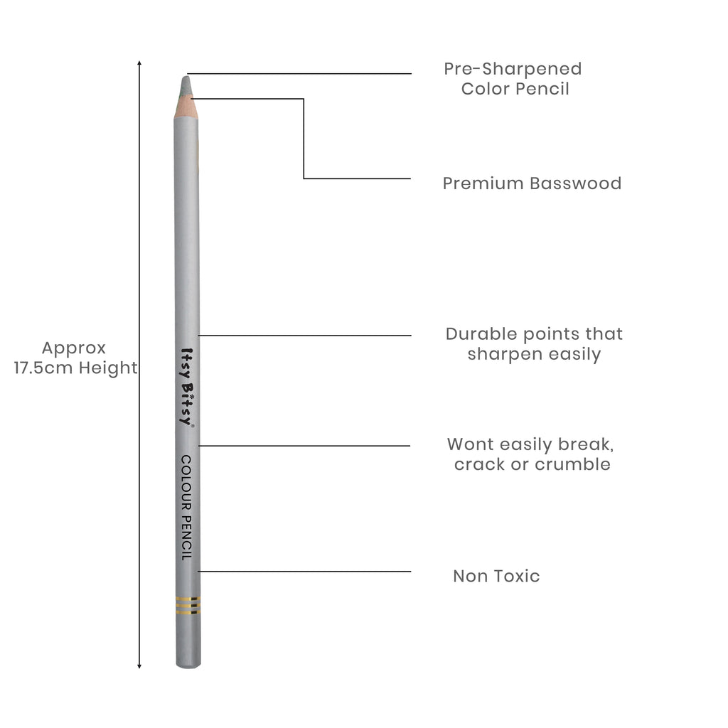 Premium Artist Metallic Colour Pencil 1pc - Silver