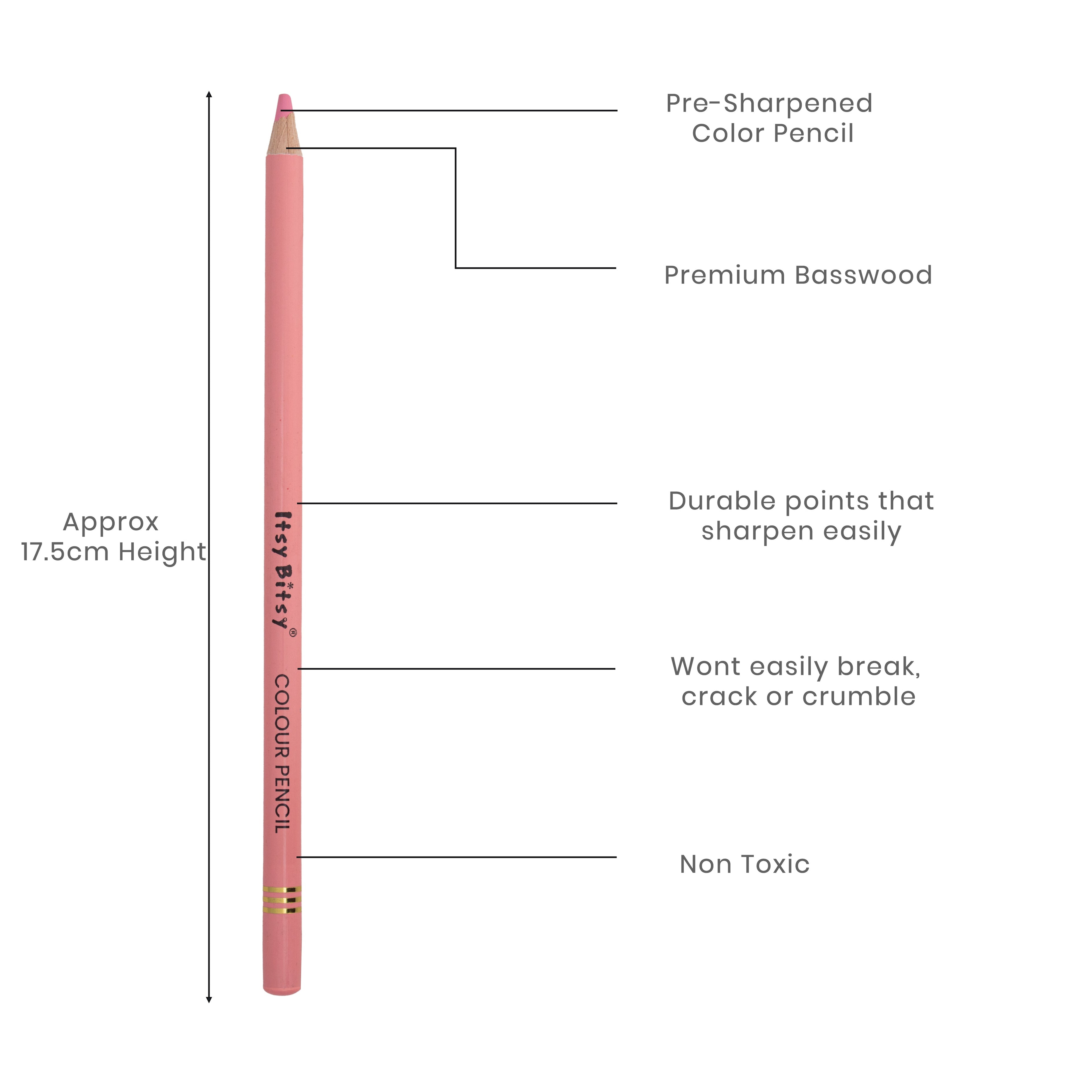 Premium Artist Colour Pencil 1pc - Blush Pink