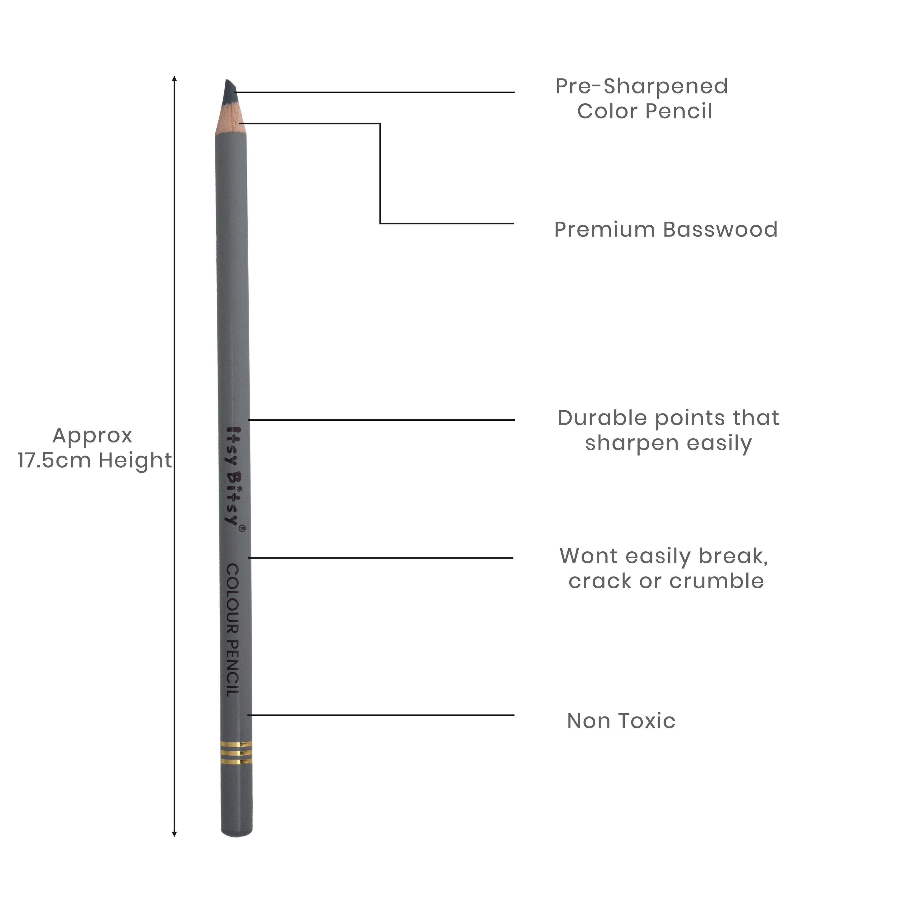 Premium Artist Colour Pencil 1pc - Warm Grey