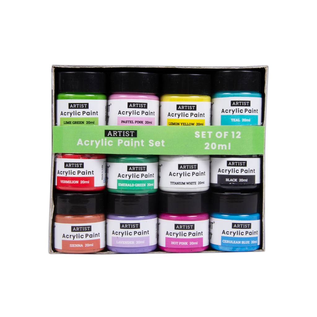 Acrylic Colour Set - 12 Colors X 20ml each