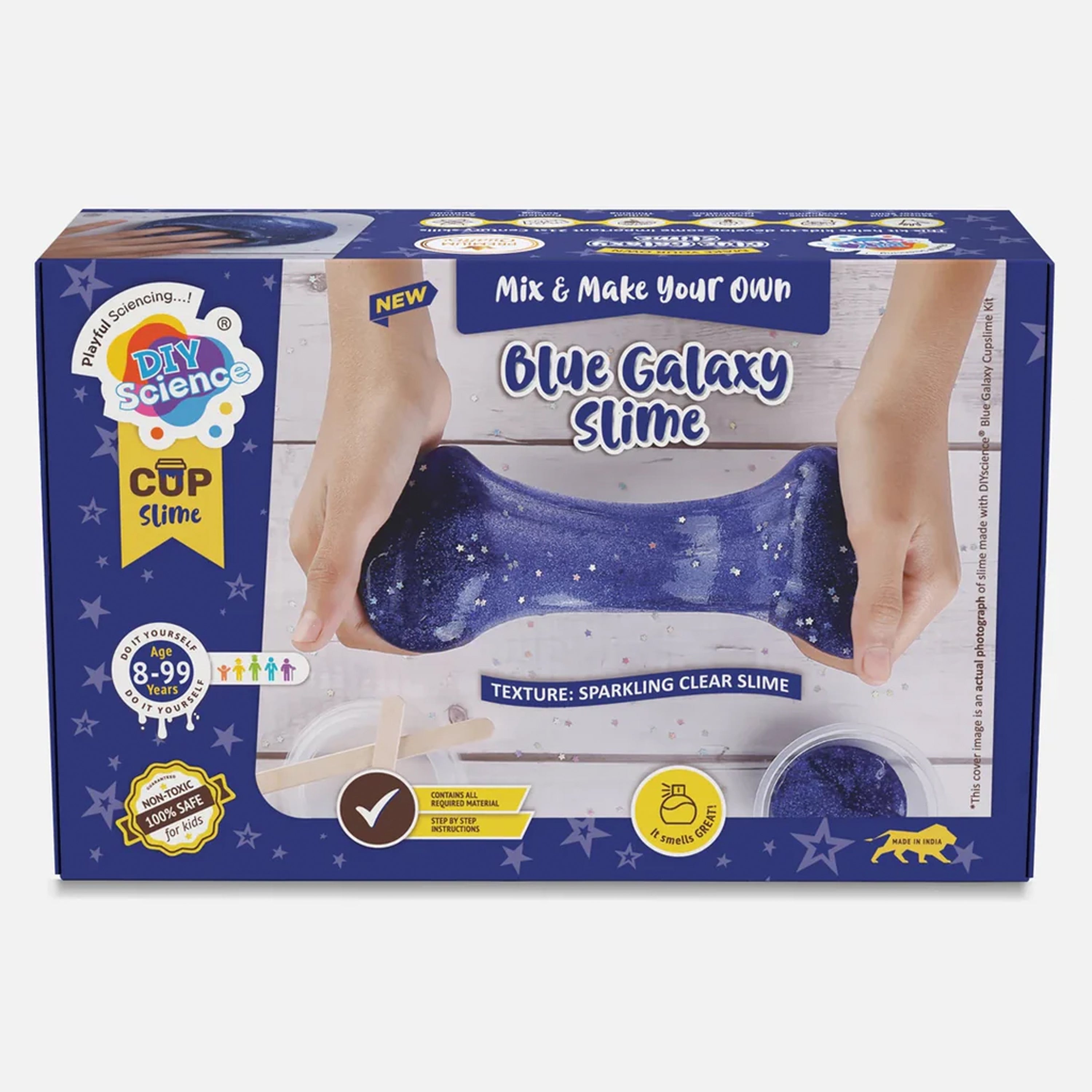DIY Mix and Make Your Own Blue Galaxy Slime Box