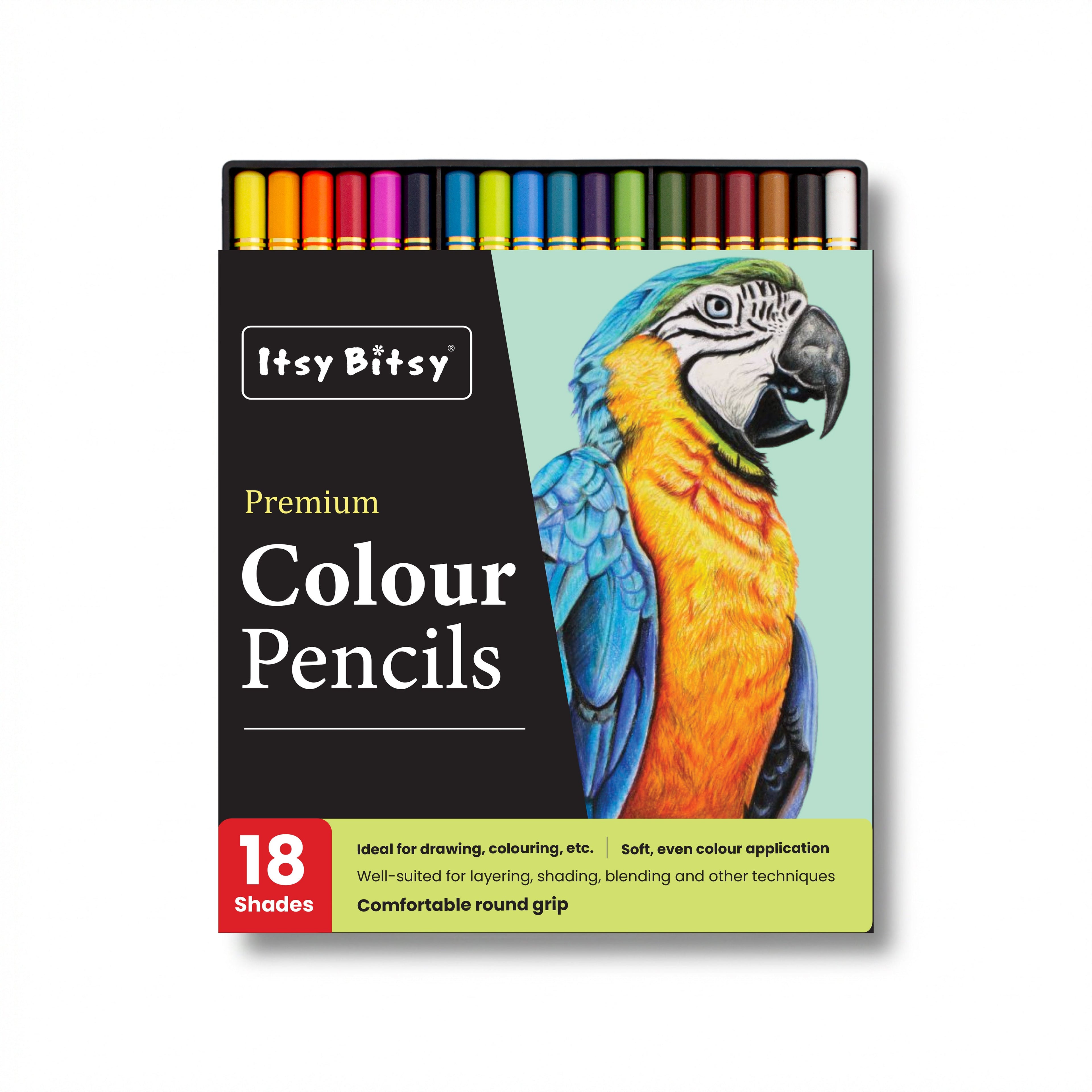 Premium Artist Colour Pencils - Pack of 18 Colours 1Box