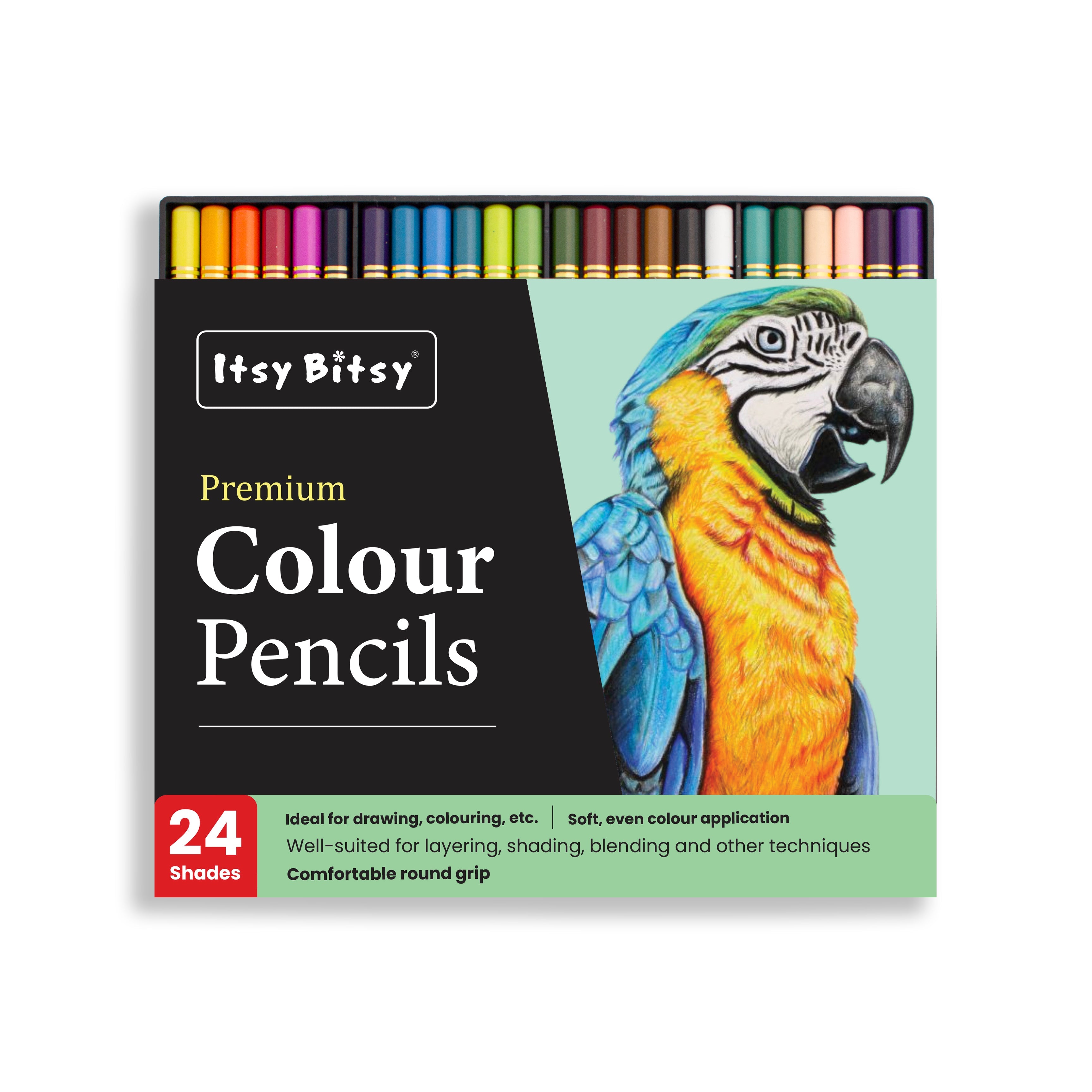Premium Artist Colour Pencils - Pack of 24 Colours 1Box
