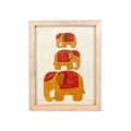 Wall Decor Handmade Majestic Elephant Yellow and Red with Wooden Frame Approx H14 X L11 X D0.66inch
