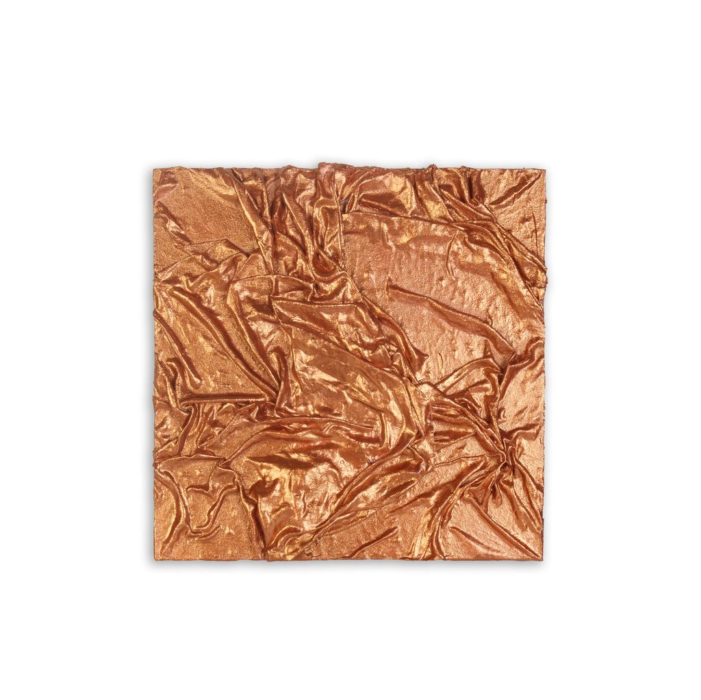 Wall Decor Faux Leather Art Copper Sheen Approx H12 X L12 X D0.78inch 1pc