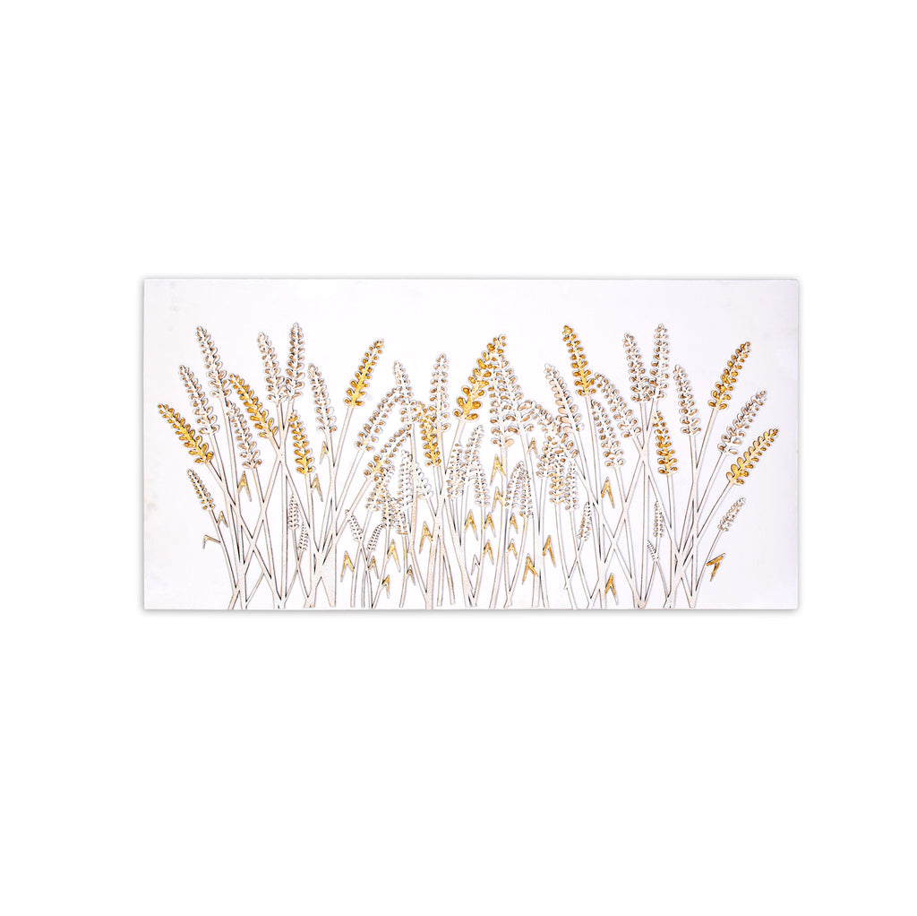Wall Decor 3D Metallic Corn Field Approx H24 X L12 X D0.78inch 1pc
