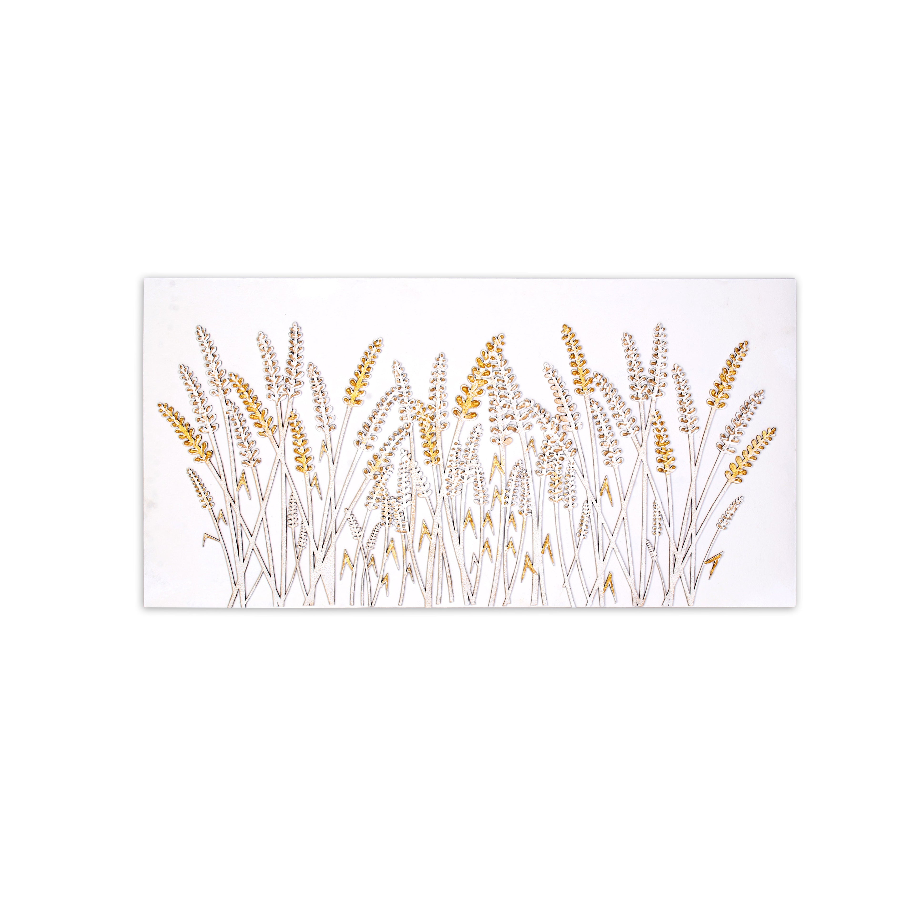Wall Decor 3D Metallic Corn Field Approx H24 X L12 X D0.78inch 1pc