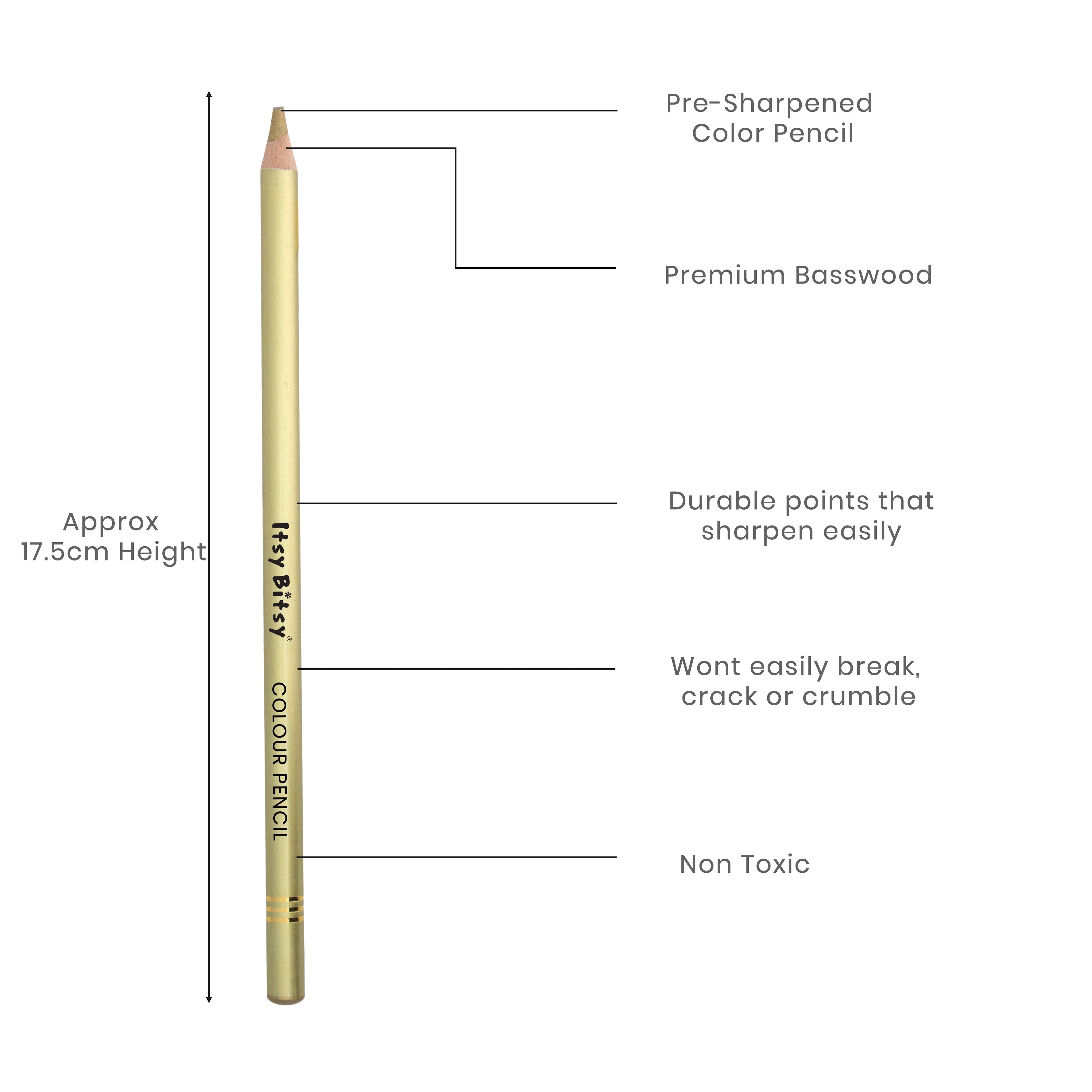 Premium Artist Metallic Colour Pencil 1pc - Metallic Yellow