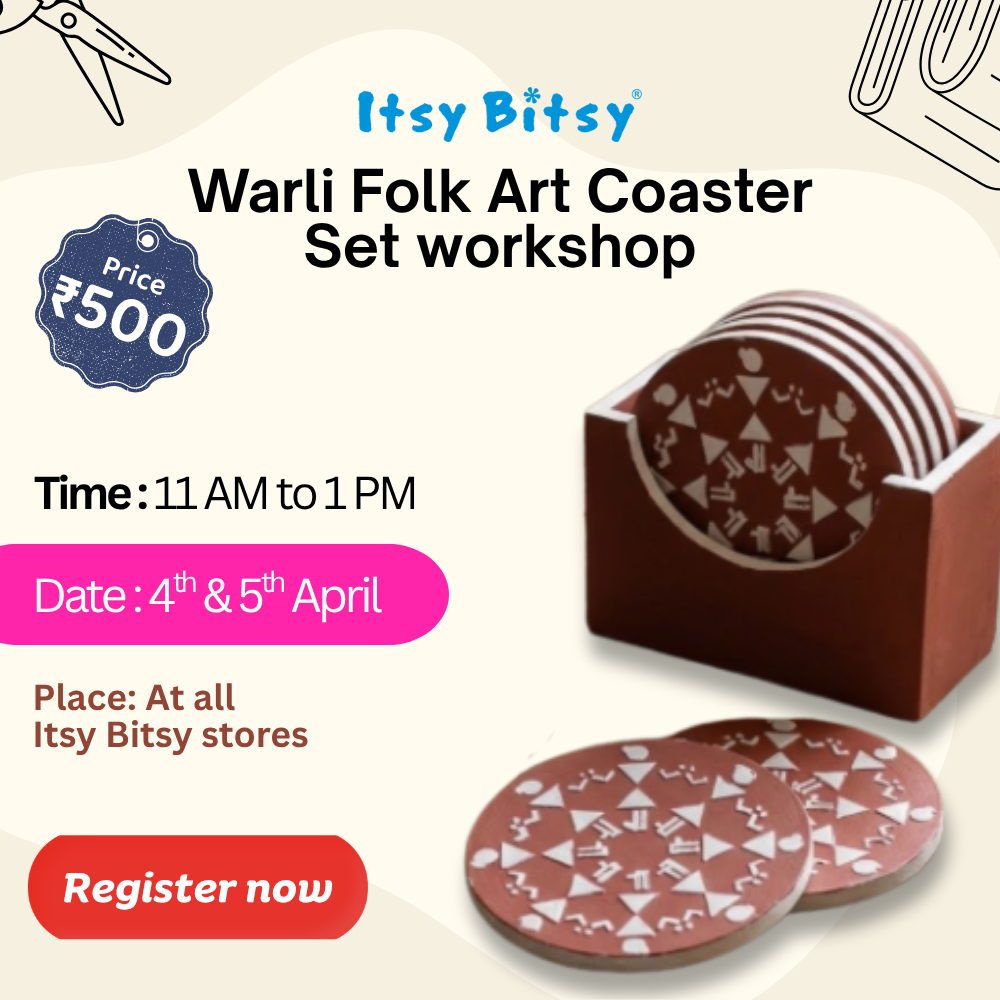 Warli Folk Art Coaster Set - Summer Workshop