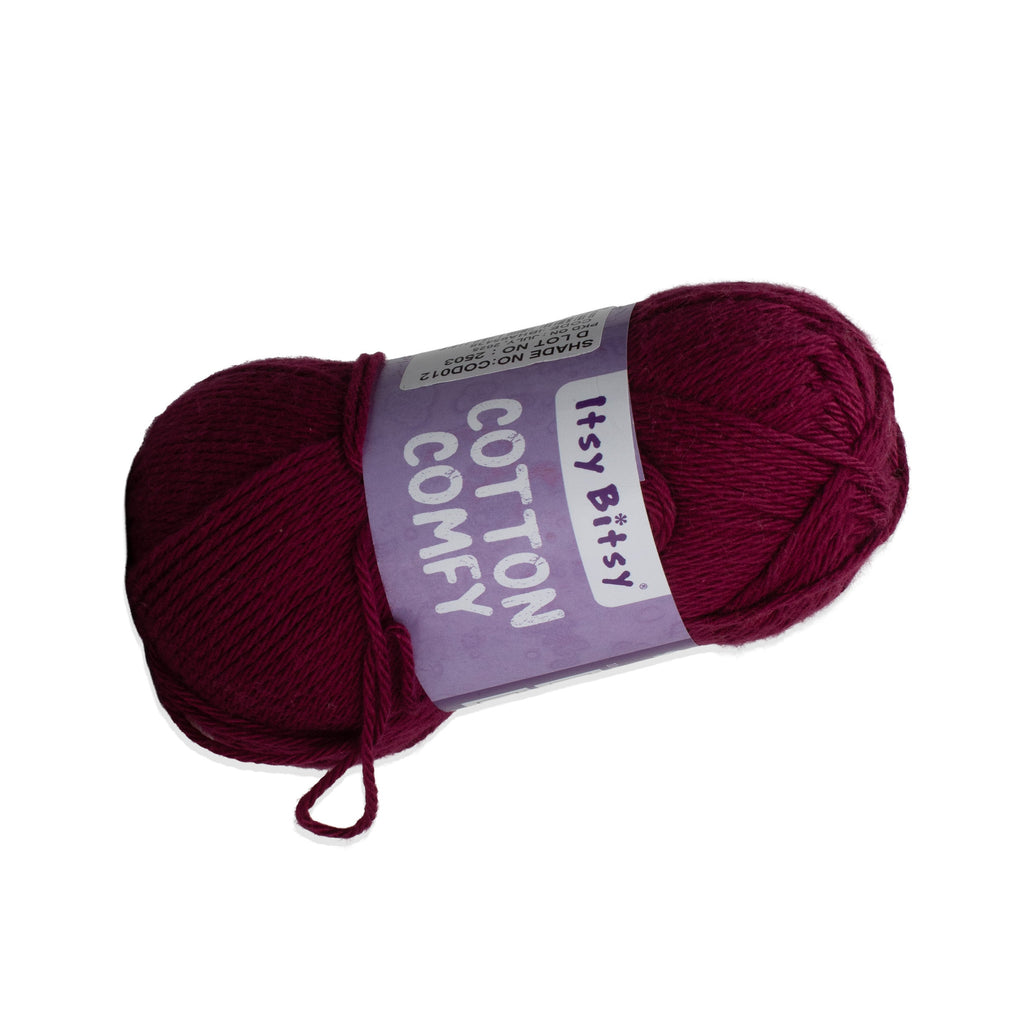 Cotton Comfy Knitting/Crochet Yarn 100% Cotton Dusty Cherry 169m 100g
