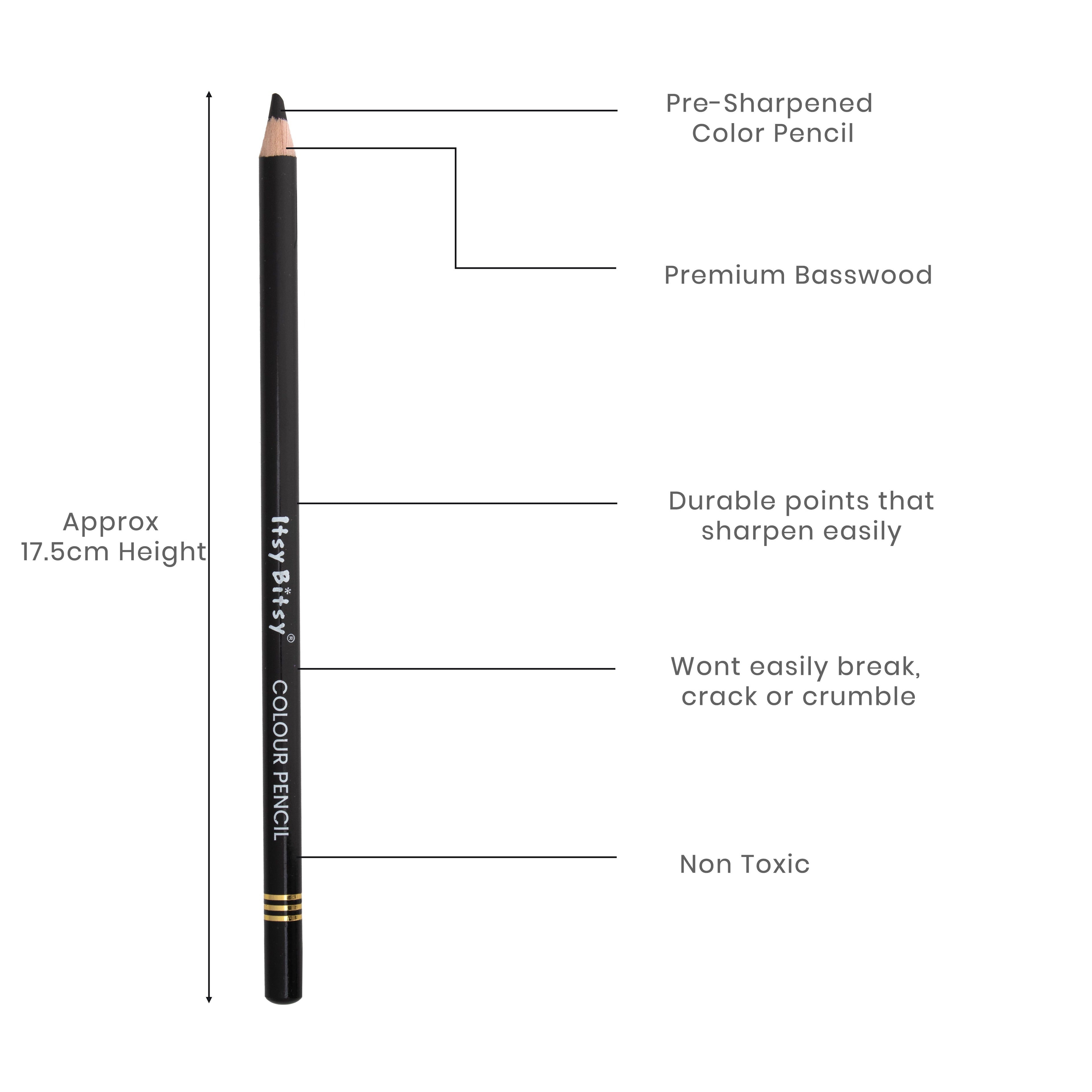 Premium Artist Colour Pencil 1pc - Black