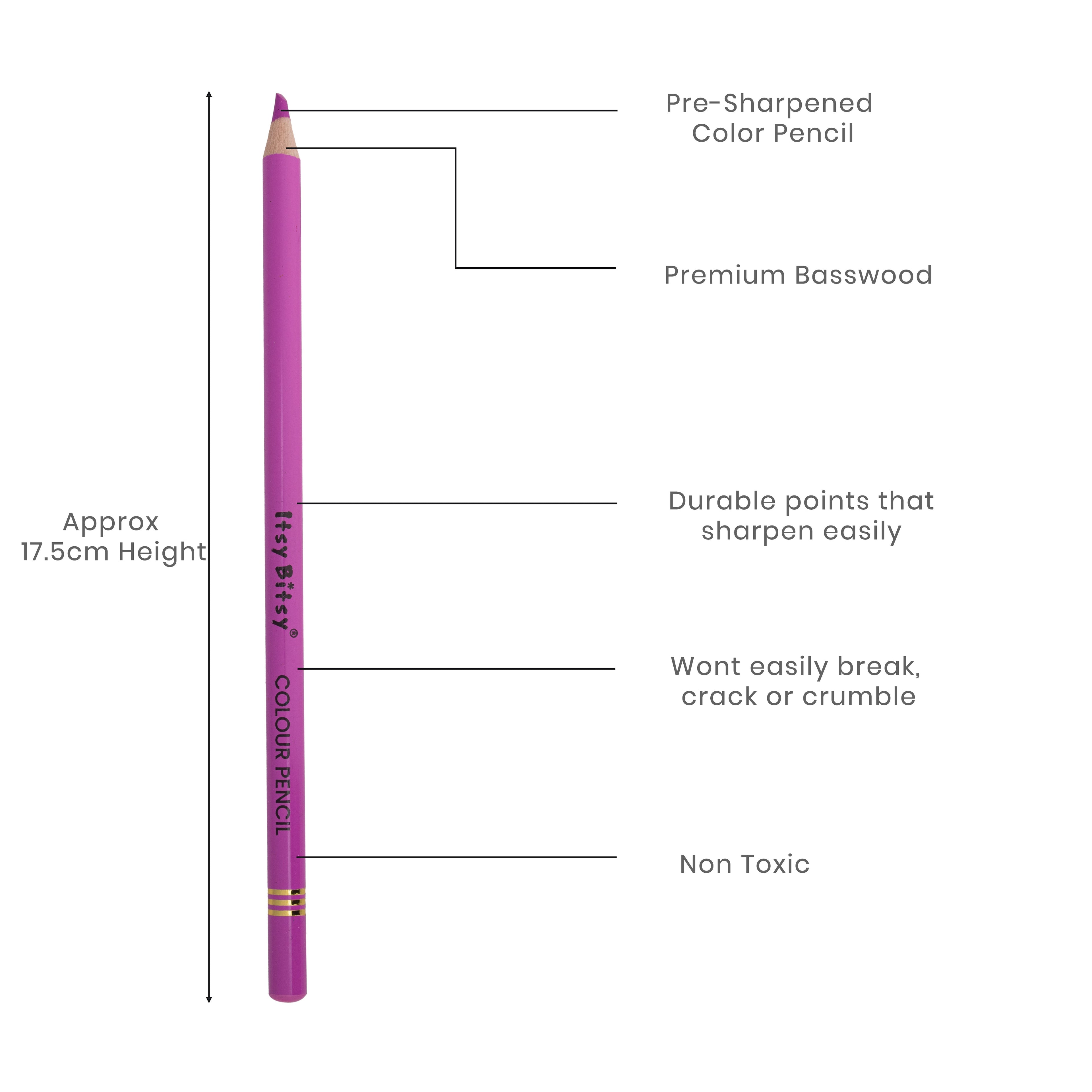 Premium Artist Colour Pencil 1pc - Electric Orchid