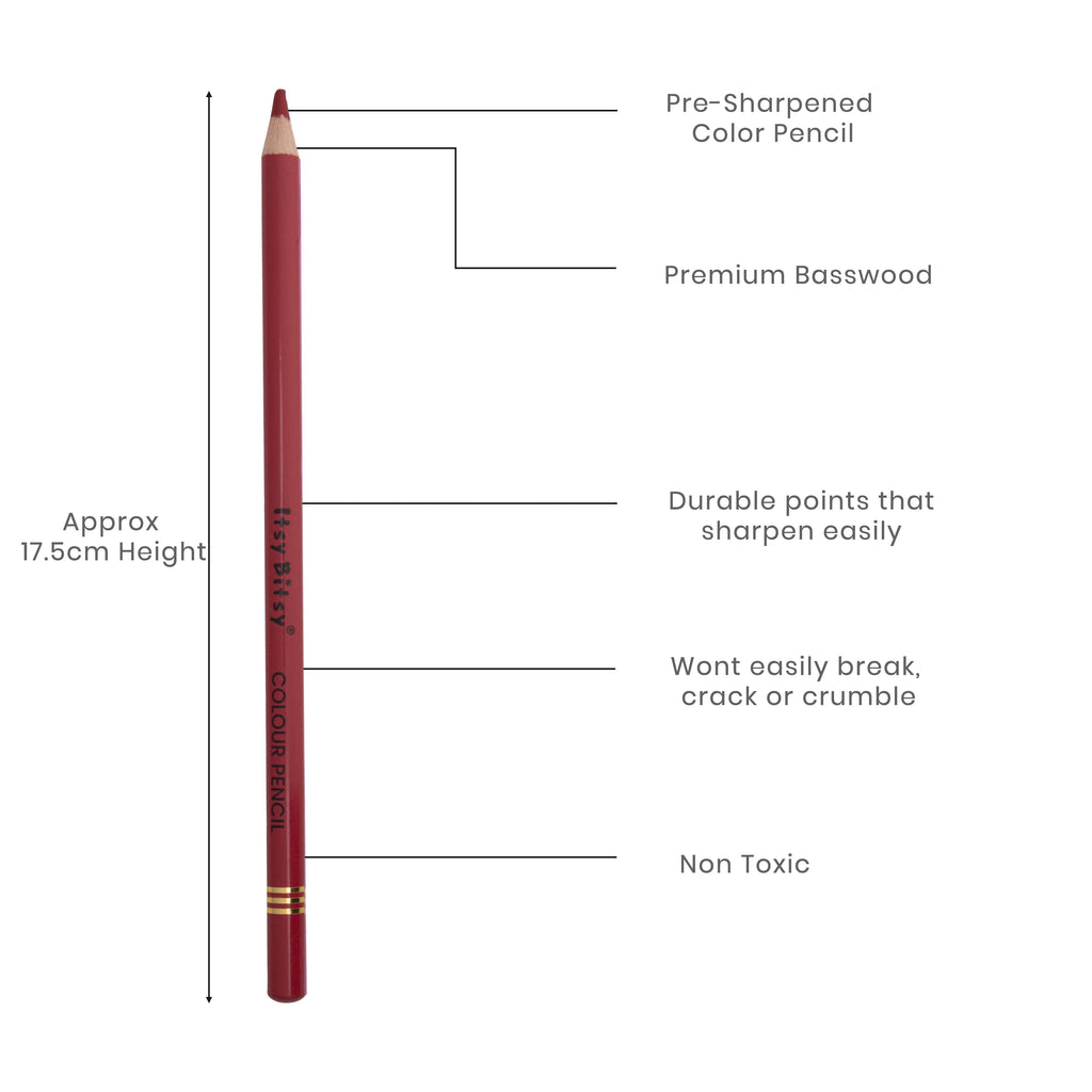 Premium Artist Colour Pencil 1pc - Bright Maroon