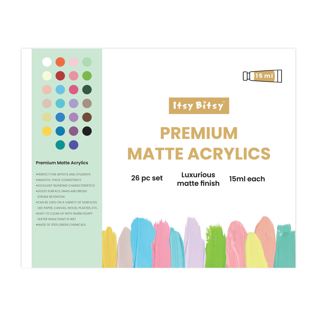 Premium Matte Acrylics Set 26 Colors X 15ml each