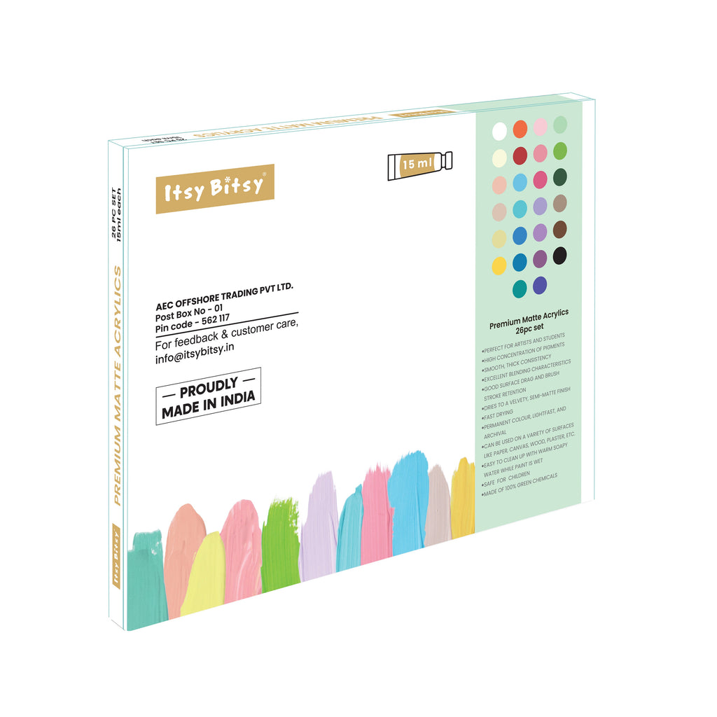 Premium Matte Acrylics Set 26 Colors X 15ml each