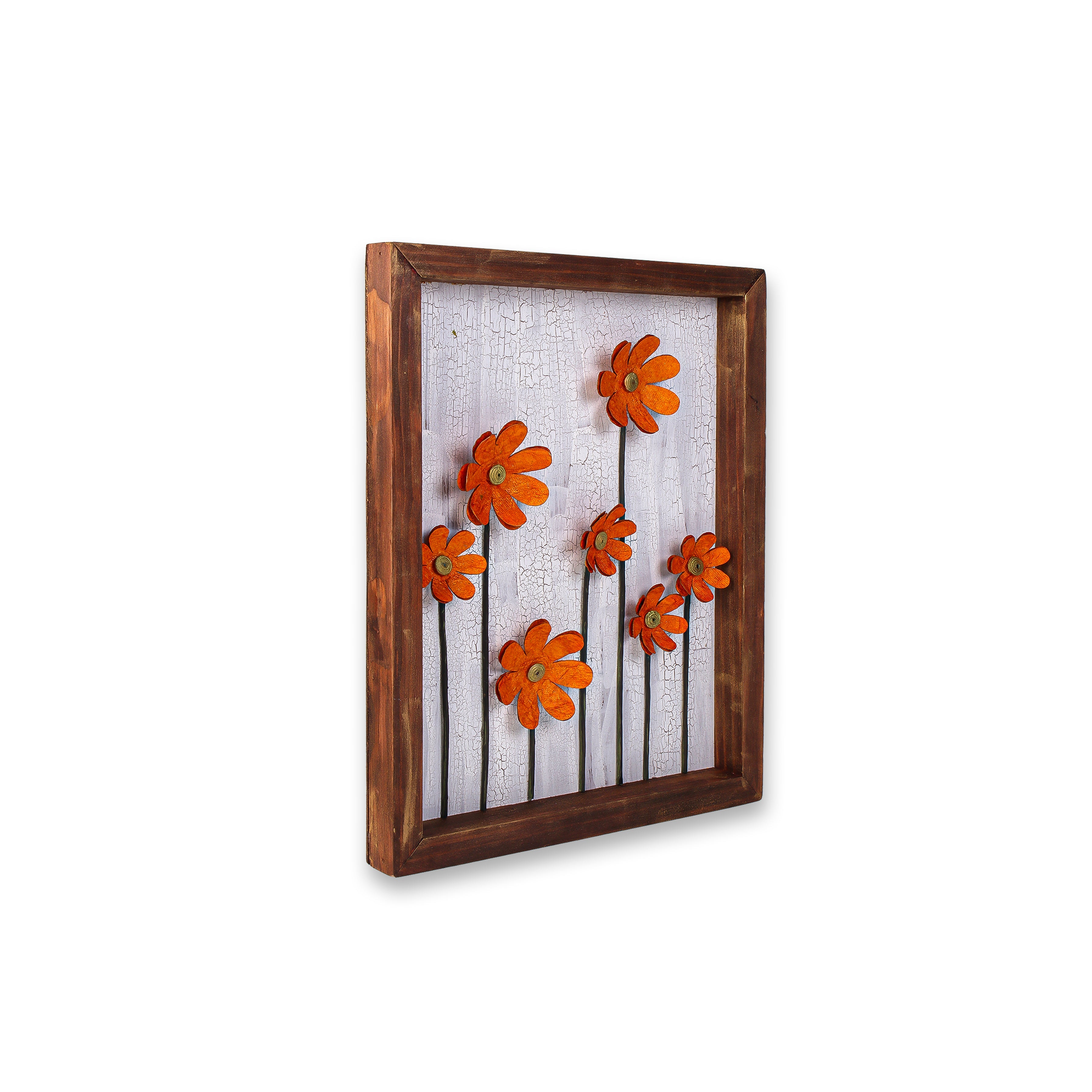 Wall Decor Handmade Daisy Field Yellow 3D Floral Art with Metallic Effect Approx H14 X L11 X D0.98inch
