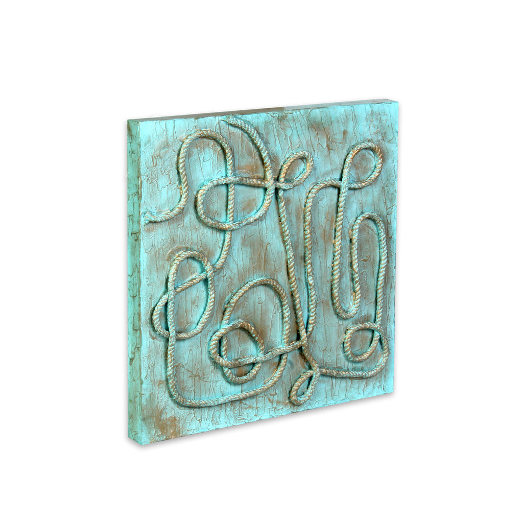 Wall Decor Yarn Art Tangled Earthy Blue Approx H12 X L12 X D0.78inch 1pc