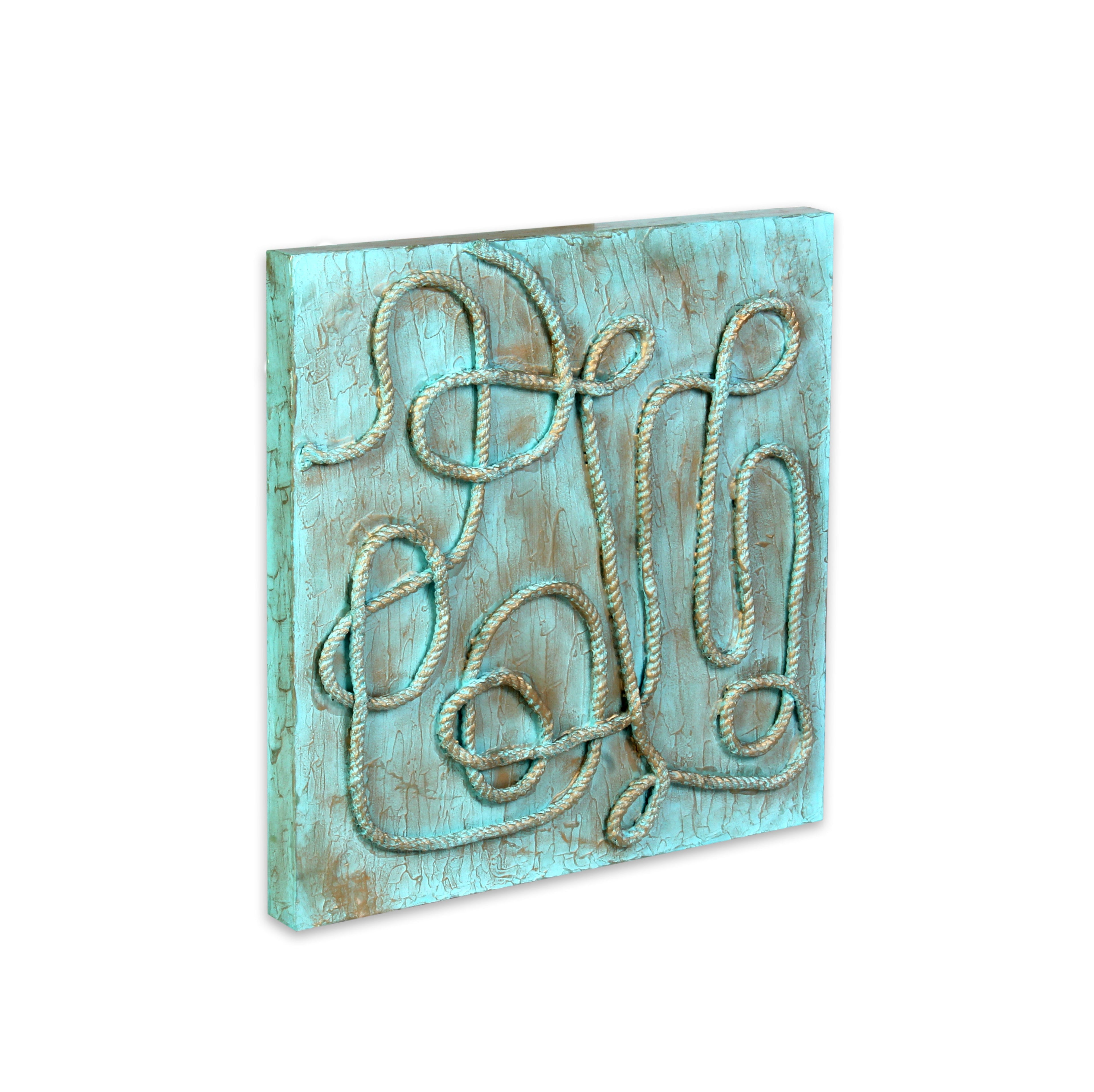 Wall Decor Yarn Art Tangled Earthy Blue Approx H12 X L12 X D0.78inch 1pc