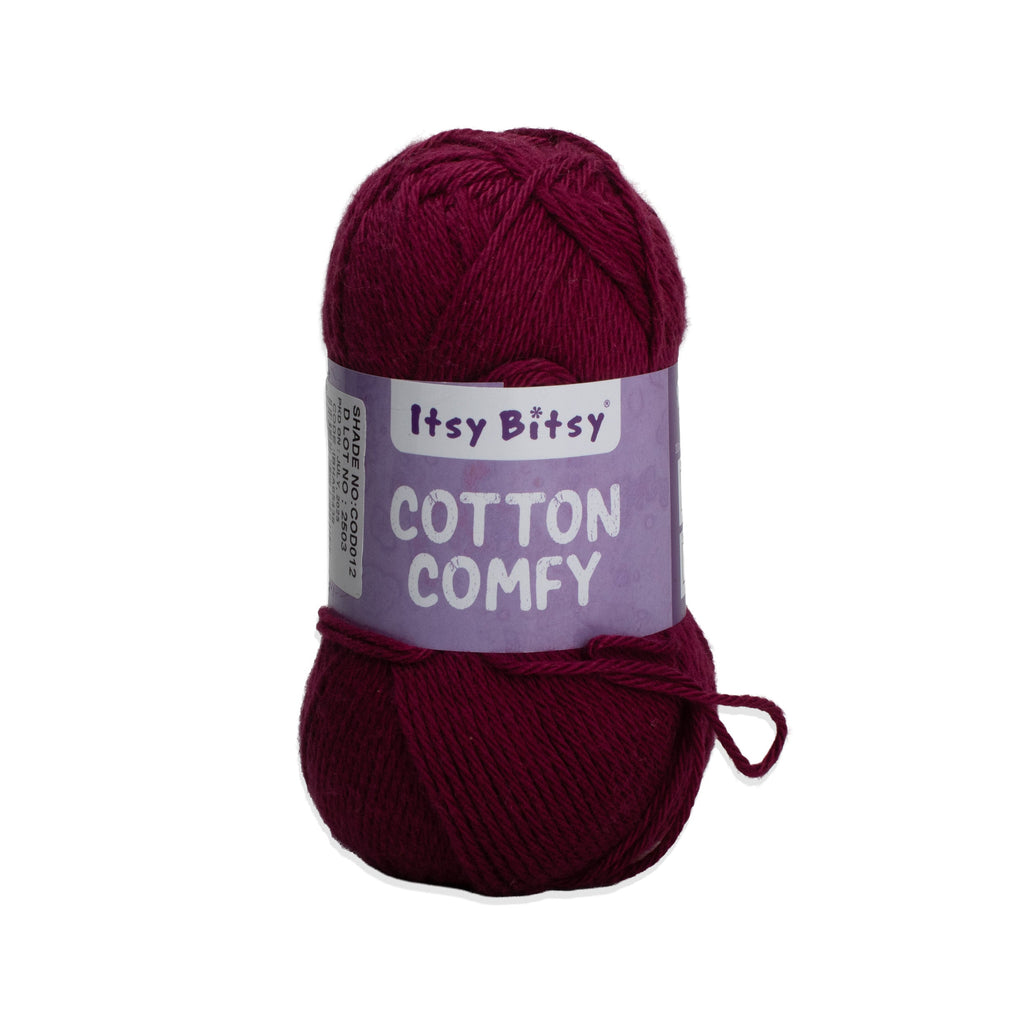 Cotton Comfy Knitting/Crochet Yarn 100% Cotton Dusty Cherry 169m 100g