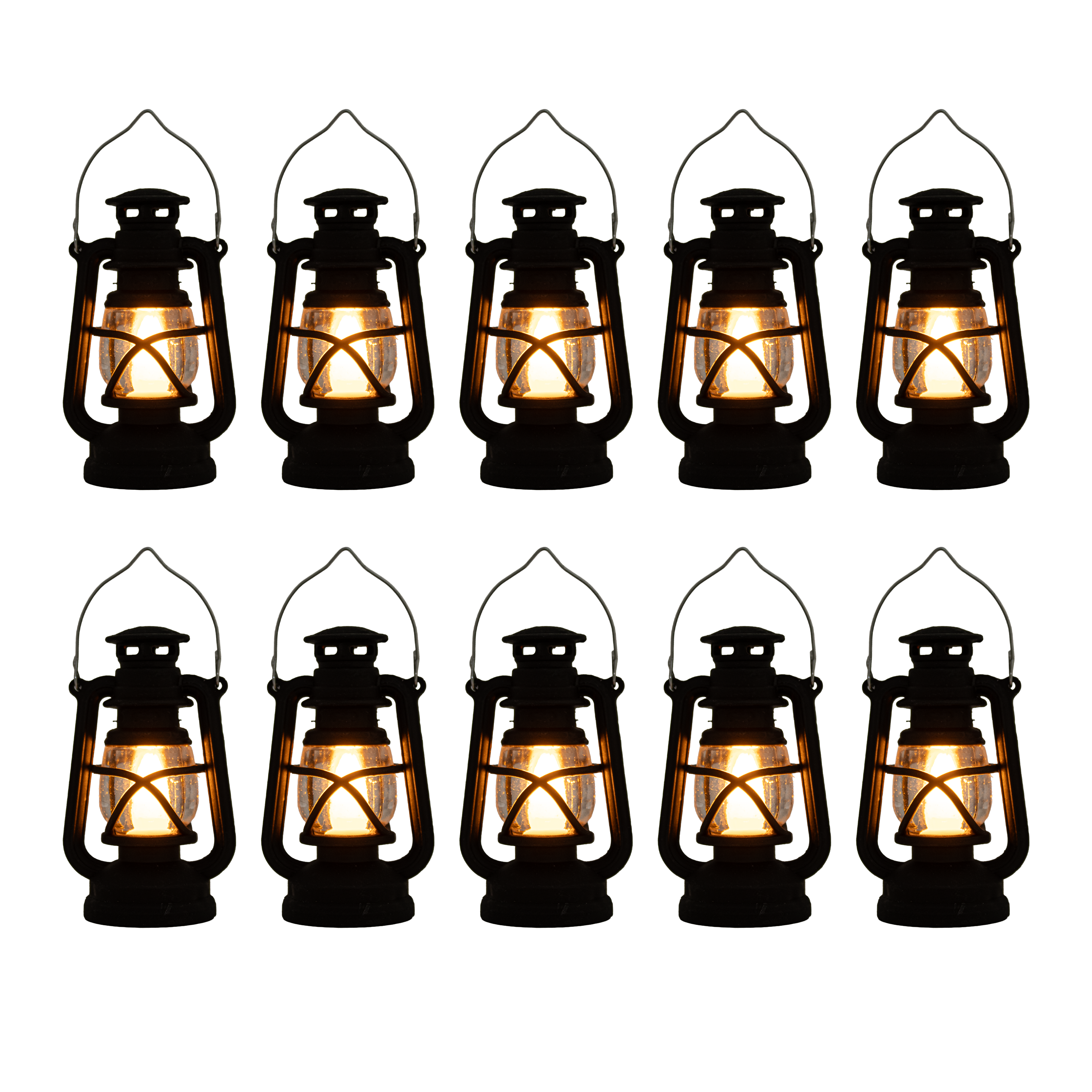 Mini Camping Lantern Black 6cm 10pc IB