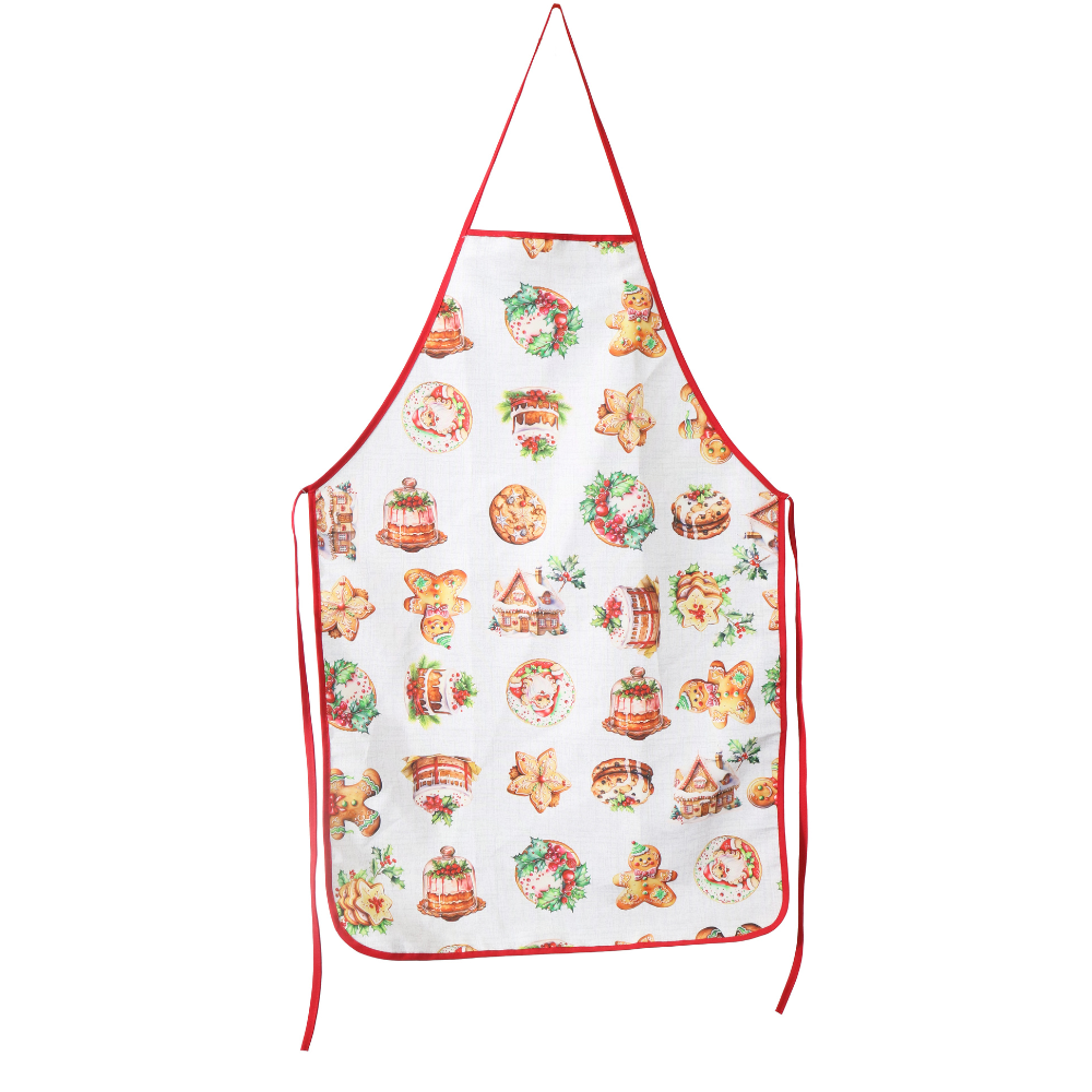 Apron Printed Adult Bell & Gingerbread Man 1pc