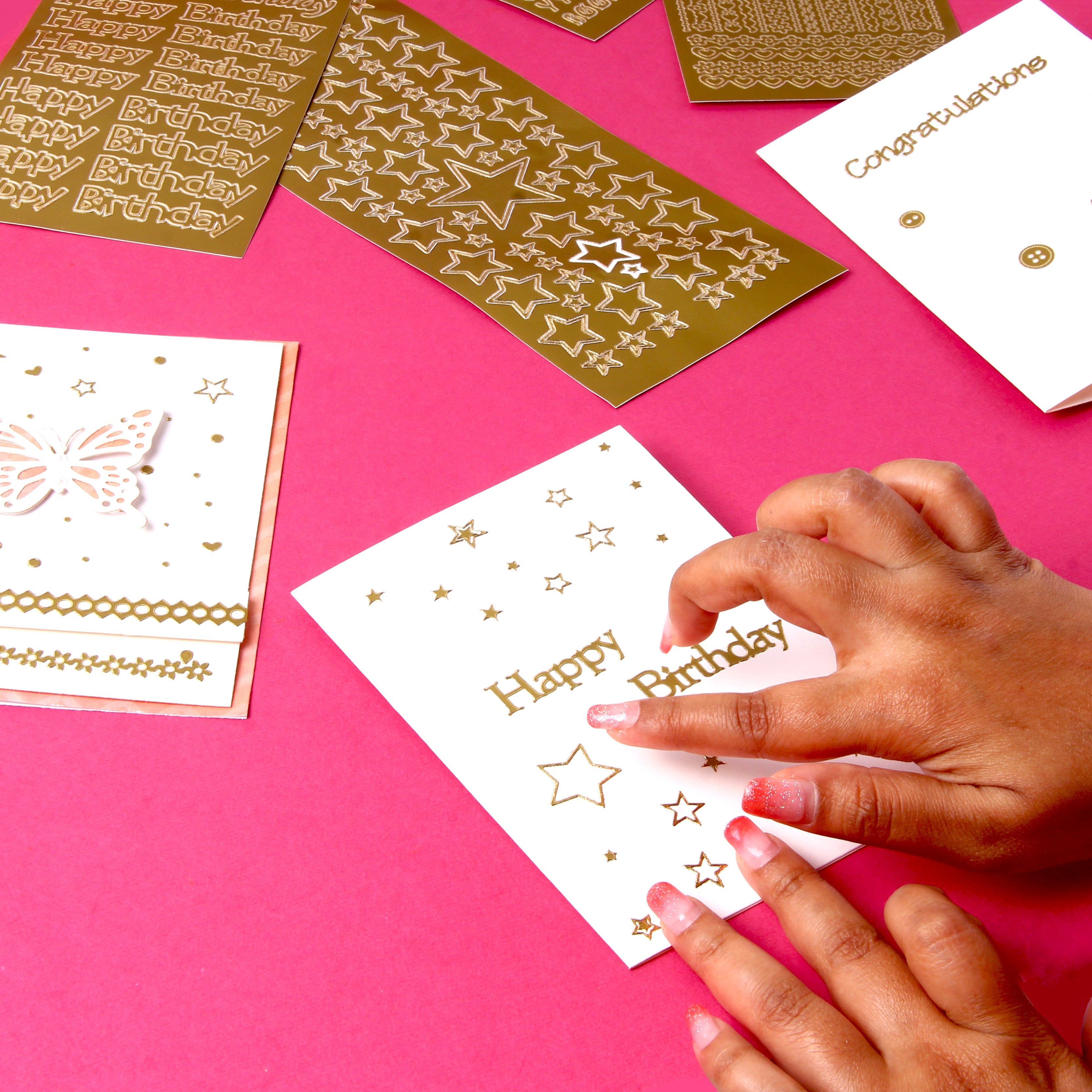 Foil Peel Off Sticker Alphabet Capital Letters Golden 10 X 23cm 1Sheet