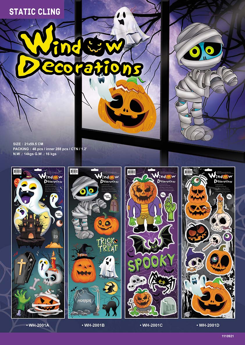 Halloween Window Decorations Static Cling 1Pc
