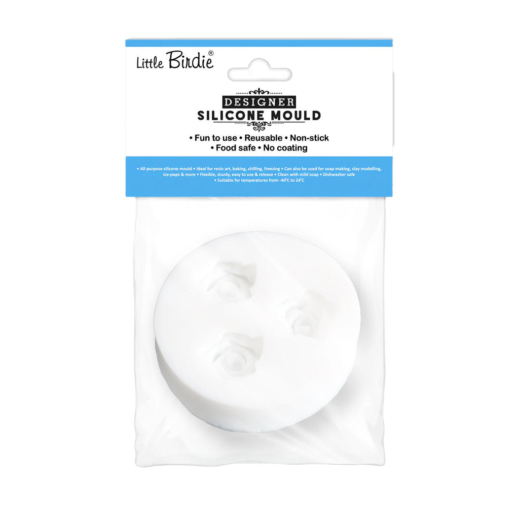 Silicone Mould 3 Rose 4.5Cm 1 Pc