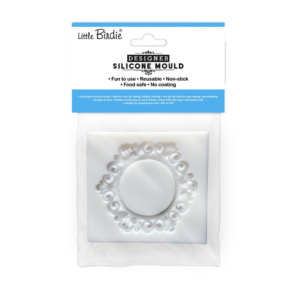 Silicone Mould Ornateirl Round Frame L7.1 X W7.7Cm 1 Pc