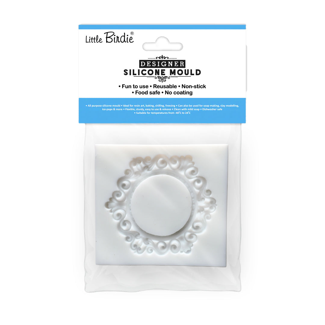 Silicone Mould Ornateirl Round Frame L7.1 X W7.7Cm 1 Pc