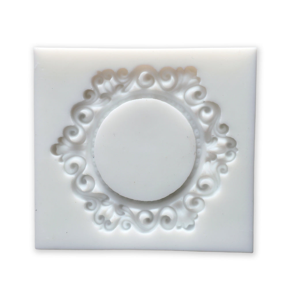 Silicone Mould Ornateirl Round Frame L7.1 X W7.7Cm 1 Pc