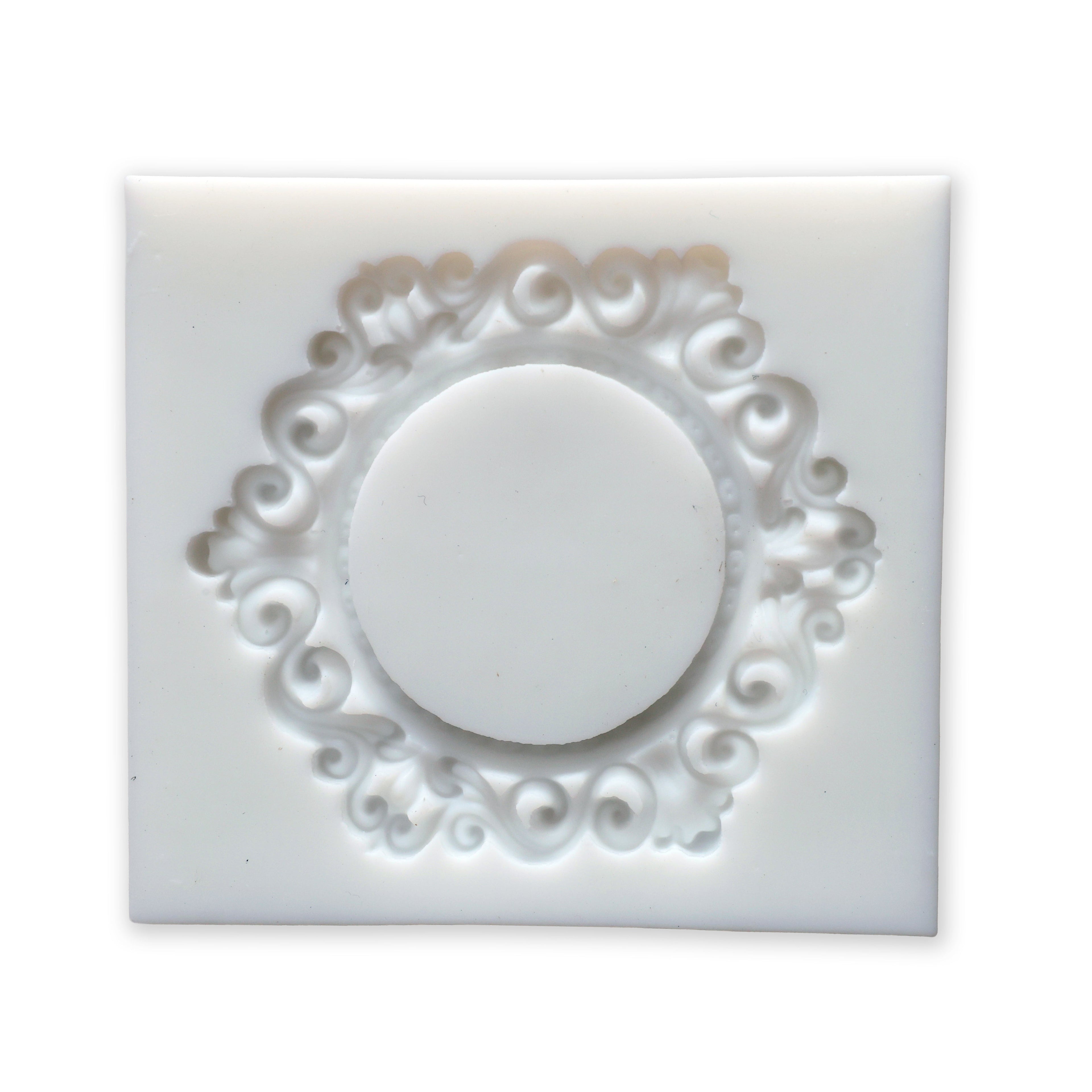 Silicone Mould Ornateirl Round Frame L7.1 X W7.7Cm 1 Pc