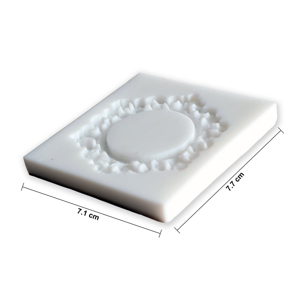 Silicone Mould Ornateirl Round Frame L7.1 X W7.7Cm 1 Pc