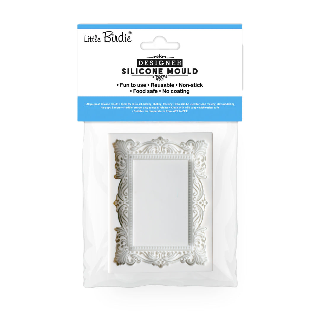 Silicone Mould Damask Rectangular Frame L7.6 X W10.3Cm 1 Pc