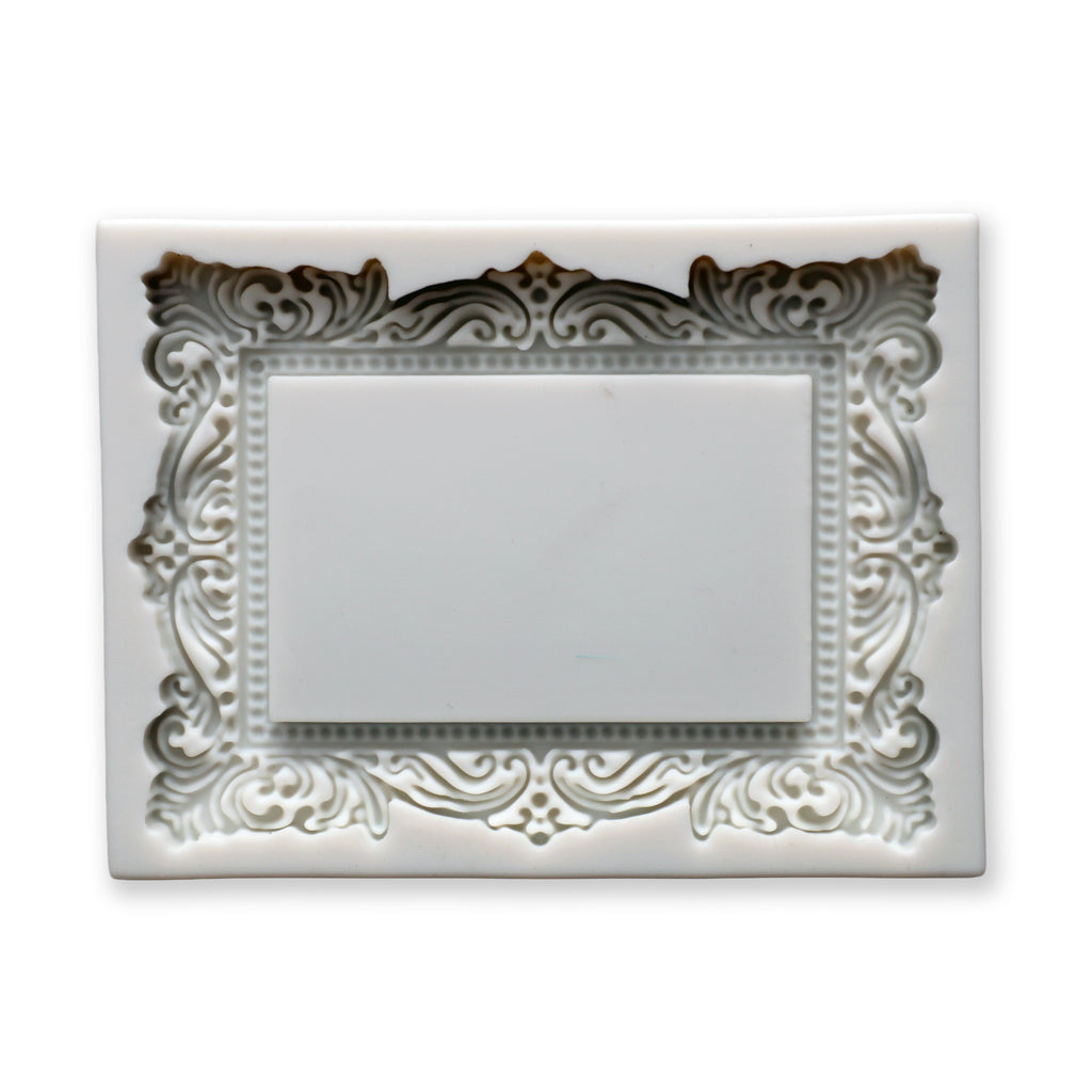 Silicone Mould Damask Rectangular Frame L7.6 X W10.3Cm 1 Pc