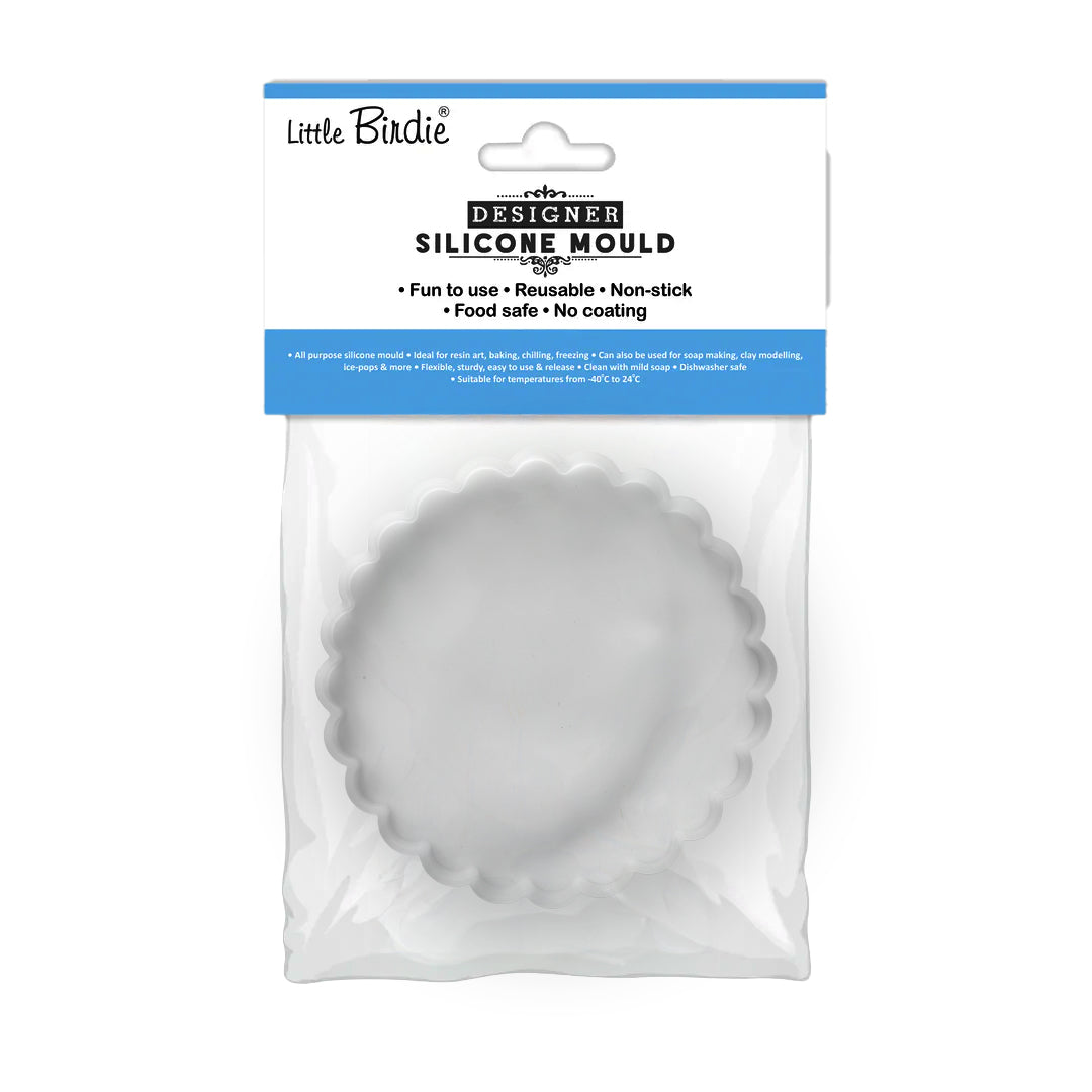 Silicone Mould Scalloped Circle 7.2inch Dia 1pc