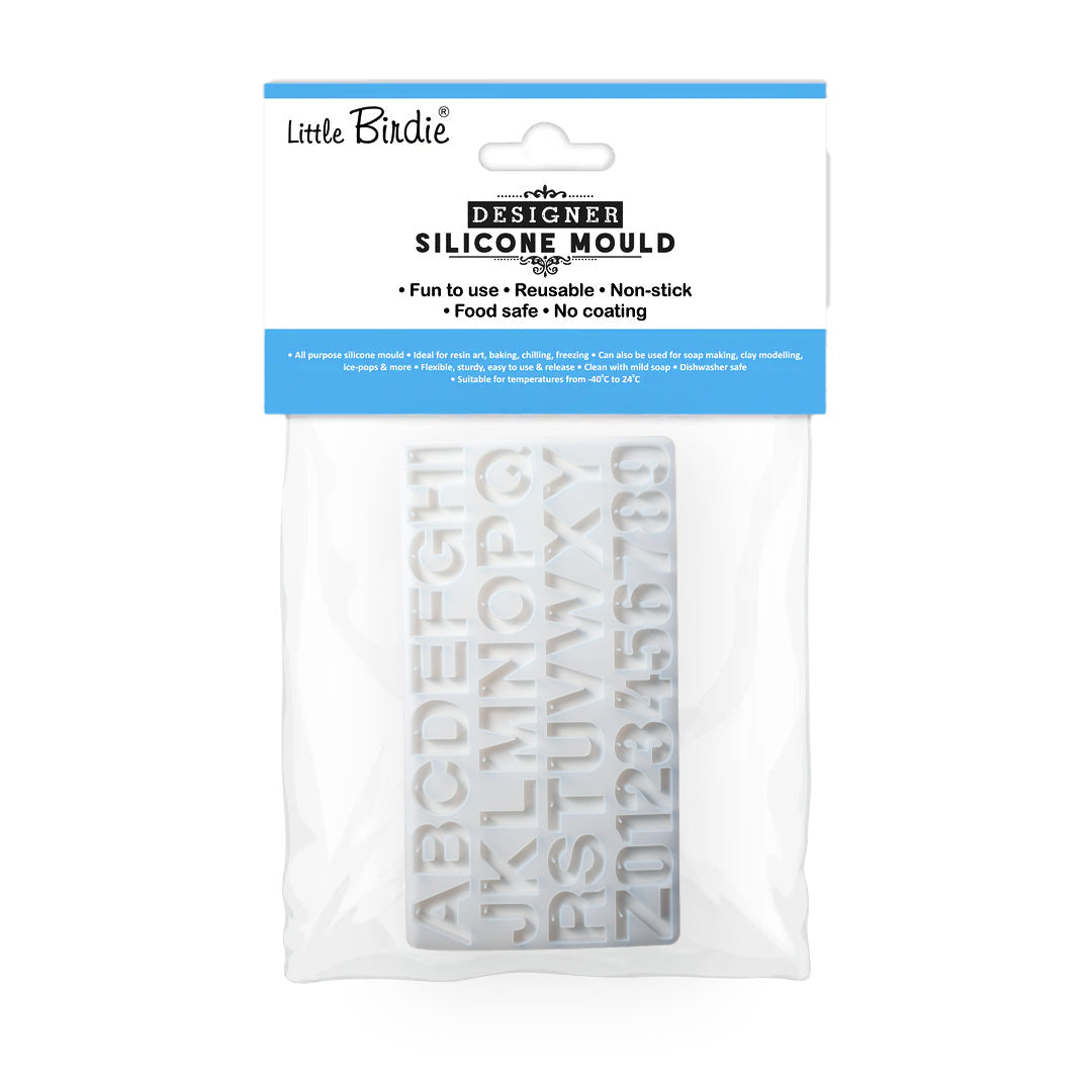 Silicone Mould Alphabets And Numbers L14 X W7.4inch 1pc