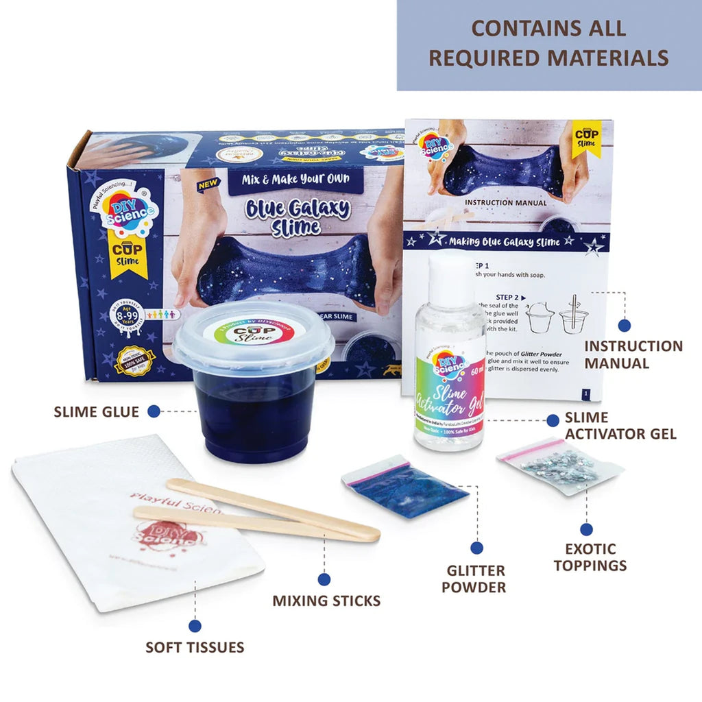 DIY Mix and Make Your Own Blue Galaxy Slime Box