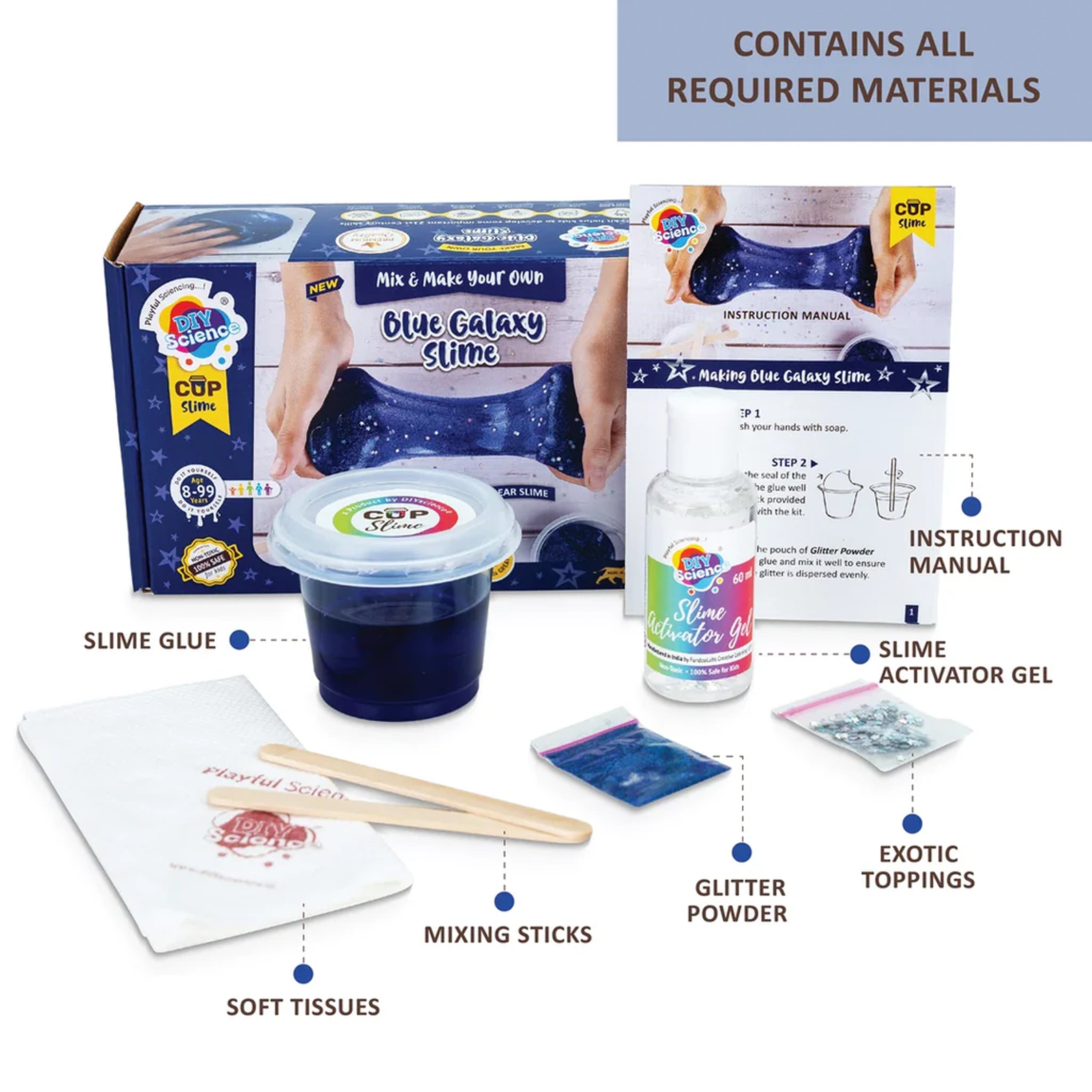 DIY Mix and Make Your Own Blue Galaxy Slime Box