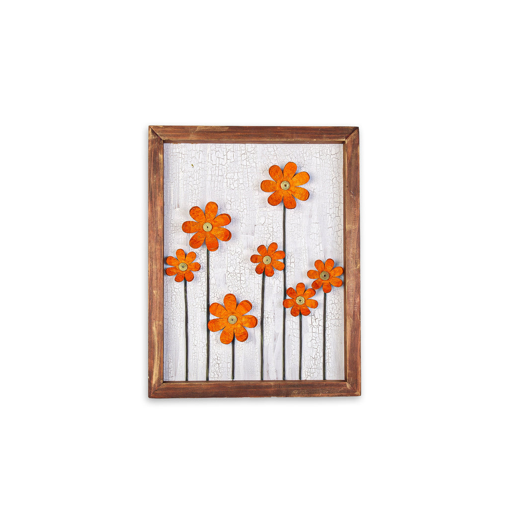 Wall Decor Handmade Daisy Field Yellow 3D Floral Art with Metallic Effect Approx H14 X L11 X D0.98inch