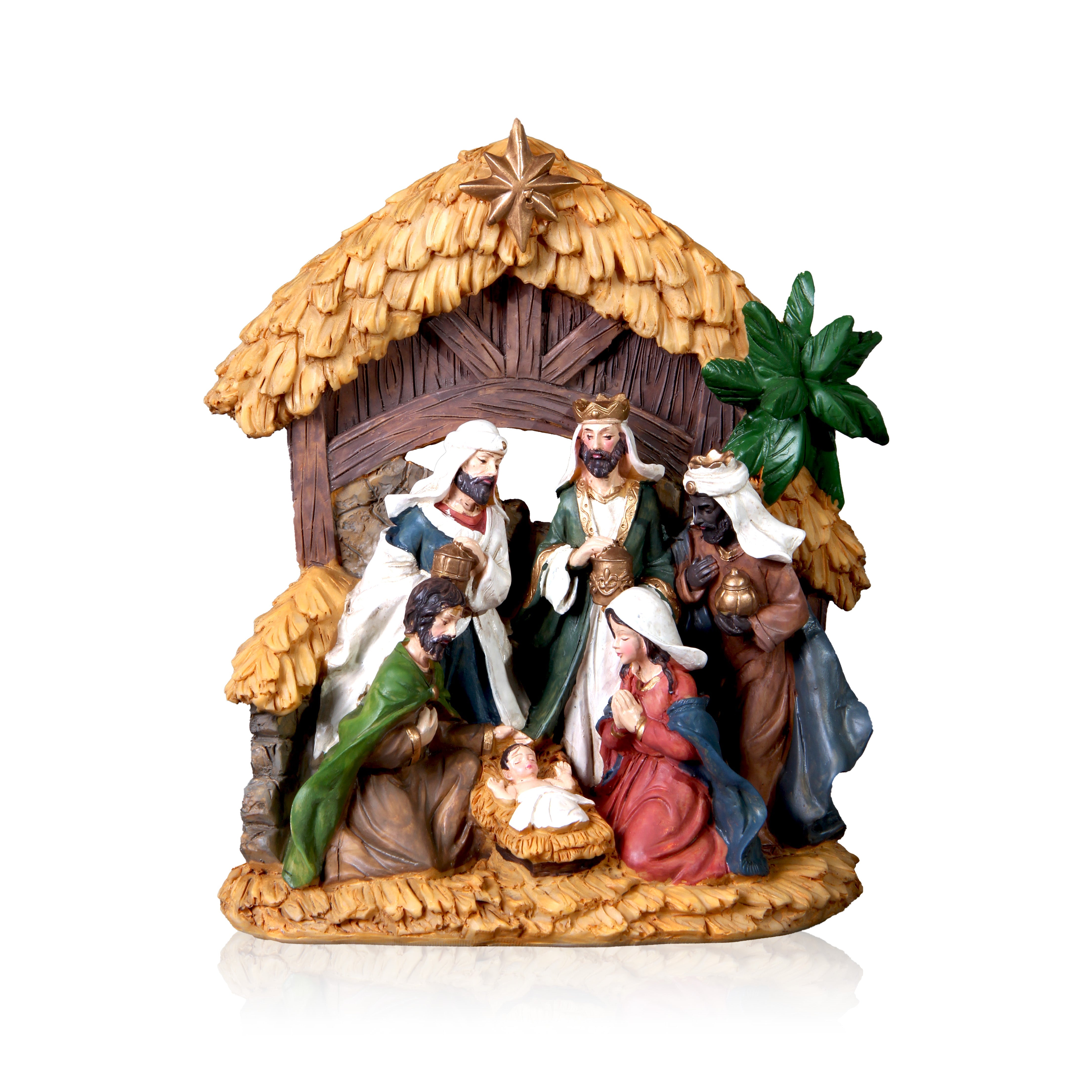 Resin Nativity Crib 1Pc (Height 22cm, Width 20cm)