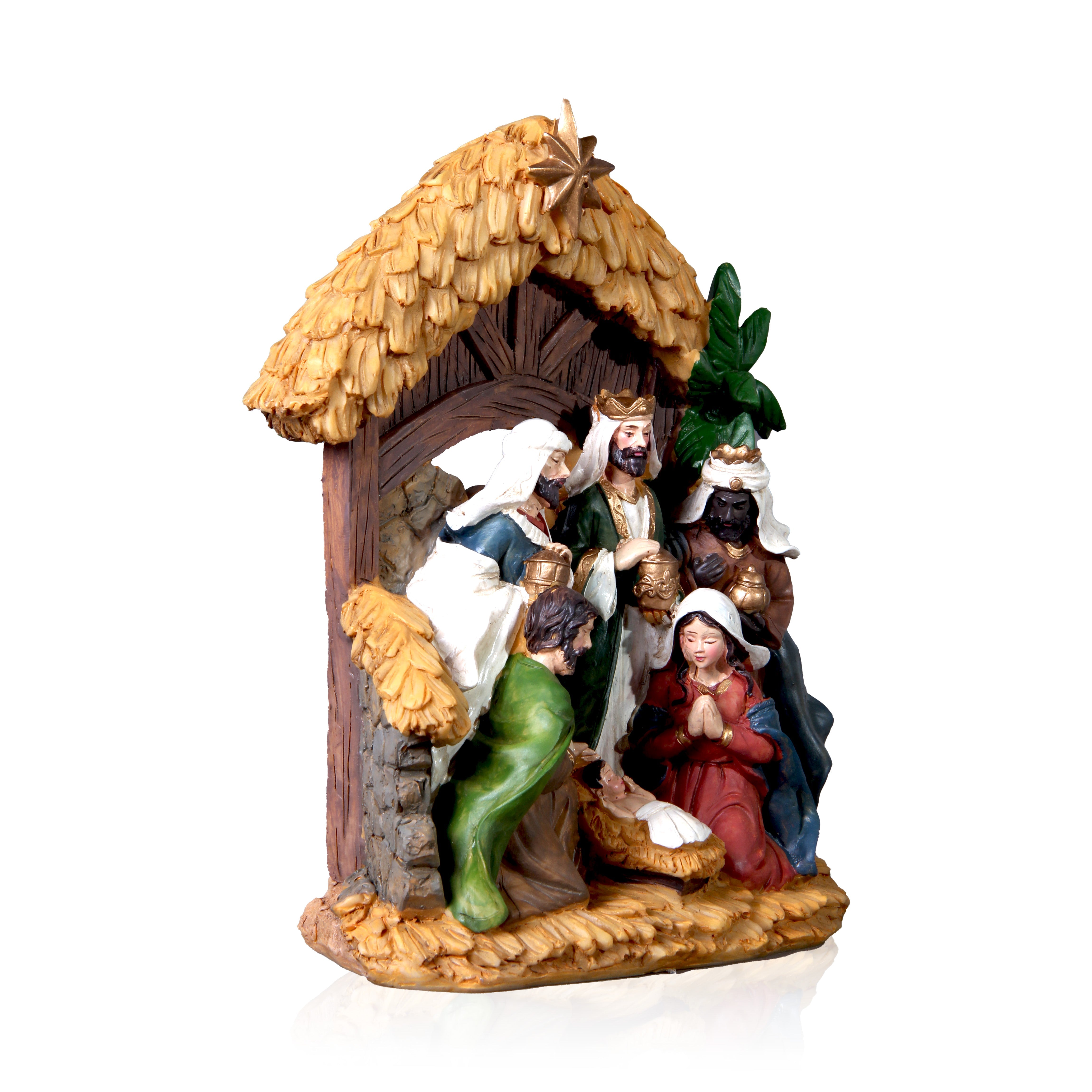 Resin Nativity Crib 1Pc (Height 22cm, Width 20cm)