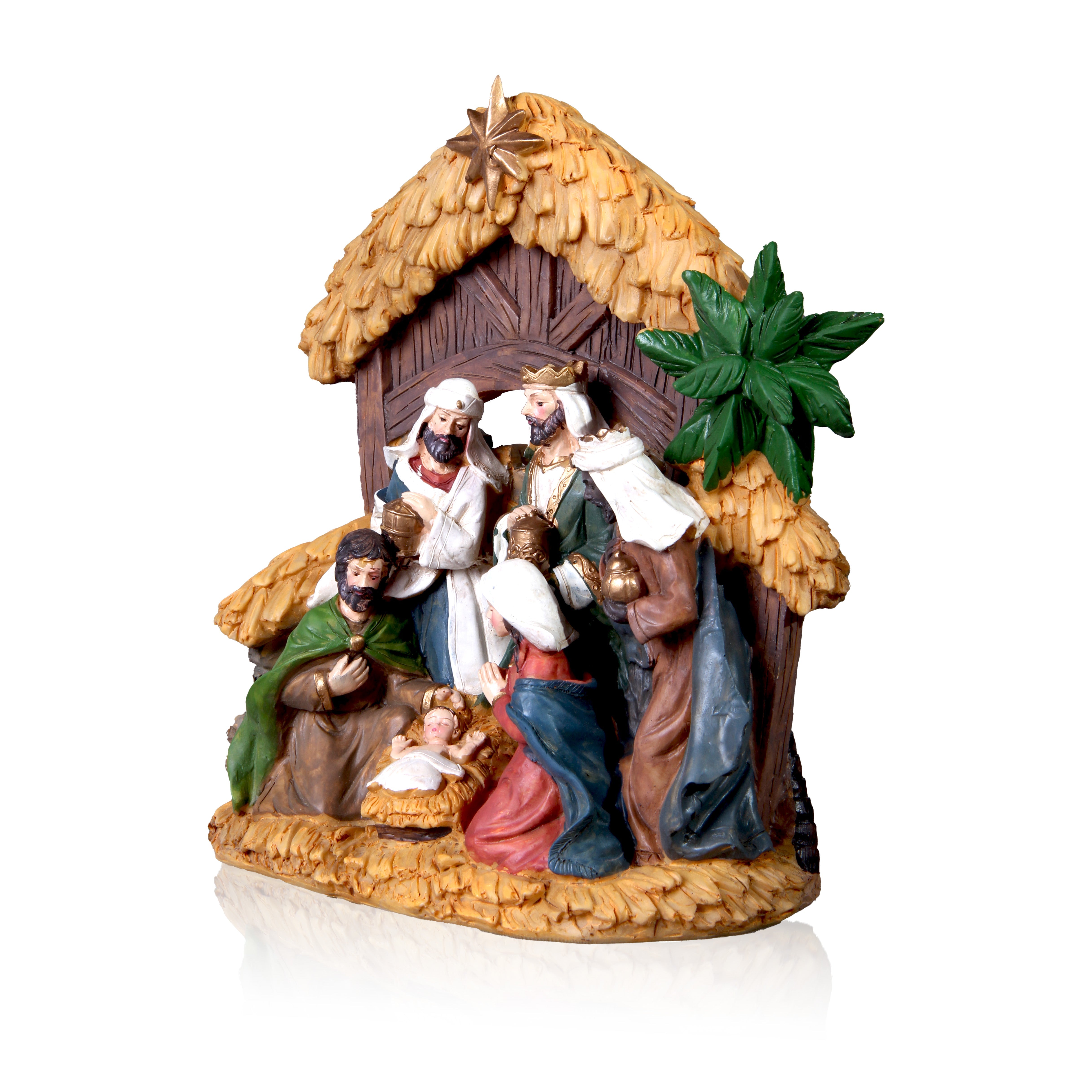 Resin Nativity Crib 1Pc (Height 22cm, Width 20cm)