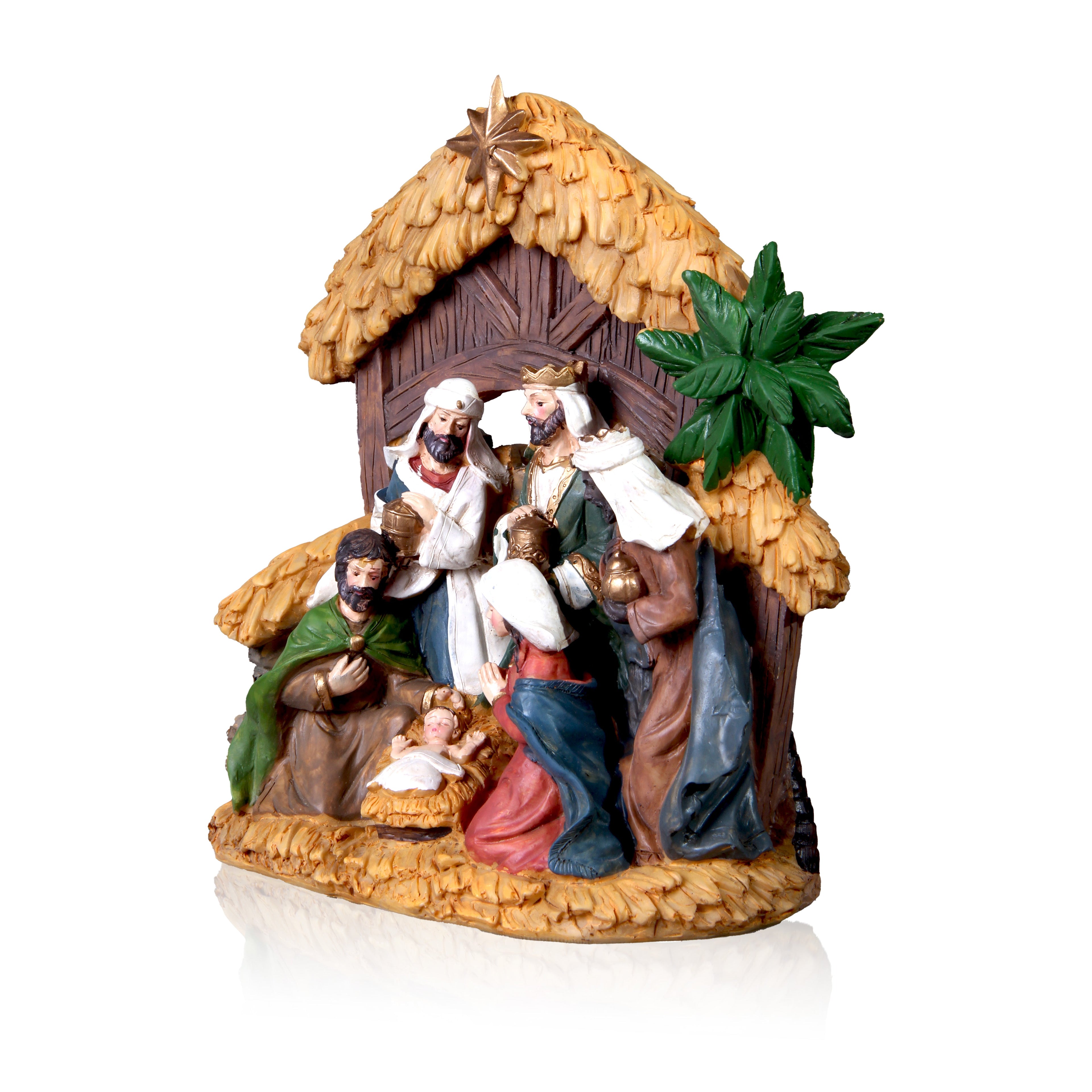 Resin Nativity Crib 1Pc (Height 22cm, Width 20cm)