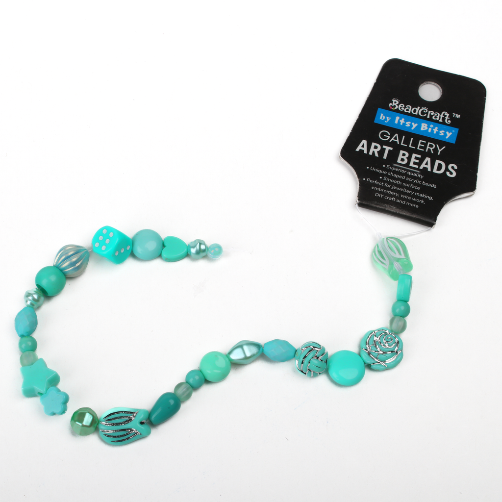 Gallery Art Beads Turquoise Blend 21 Beads 1 String